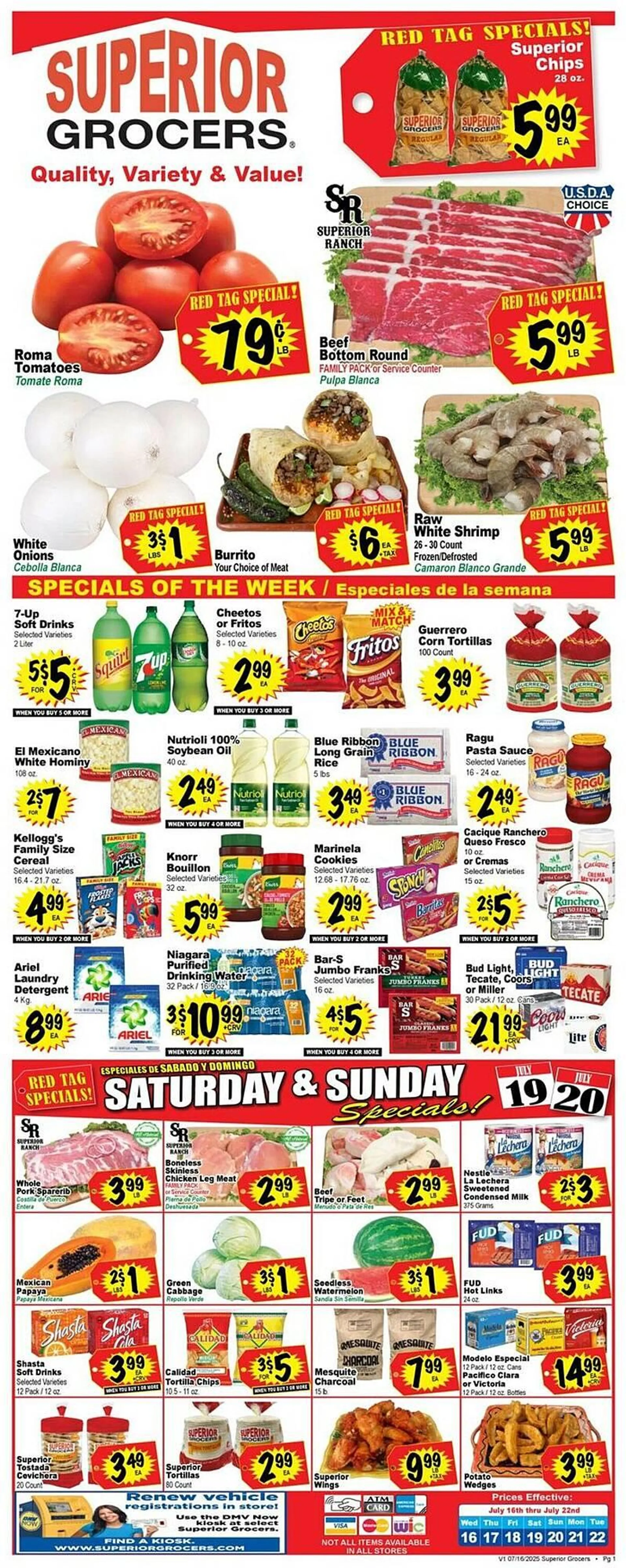Weekly ad Superior Grocers Weekly Ad from July 16 to July 22 2025 - Page 1