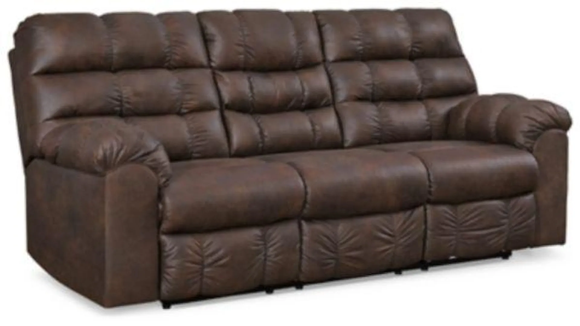 Derwin Brown Reclining Sofa with Drop Down Table