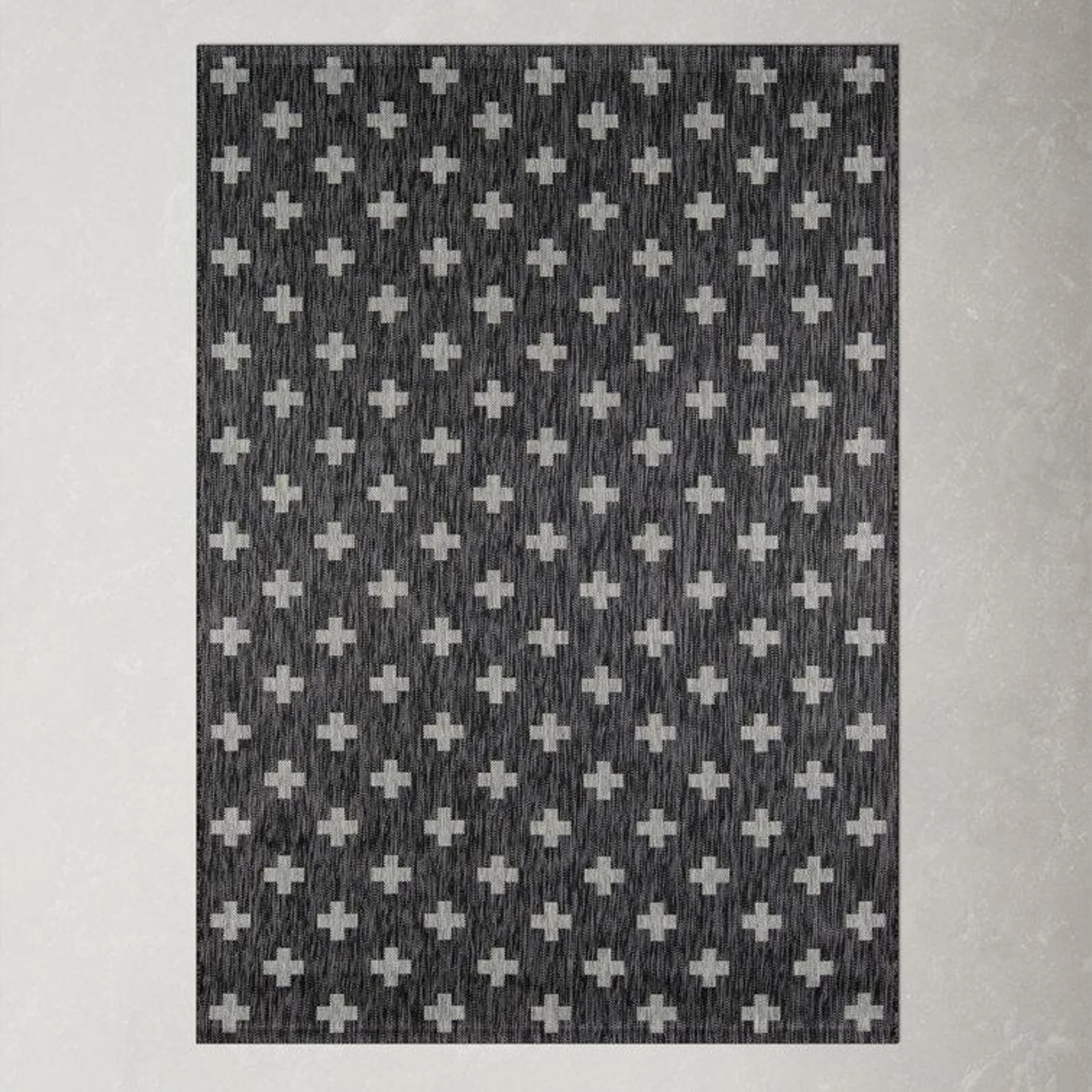 Umbria Black Indoor/Outdoor Rug