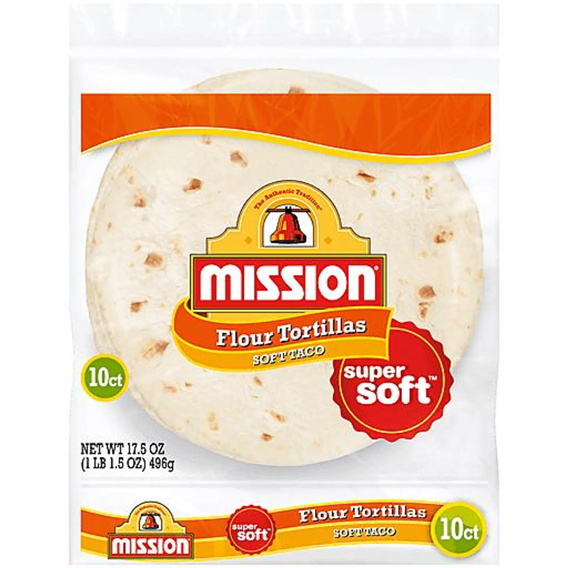 Mission Super Soft Taco Flour Tortillas 10 ct 17.5 oz bag