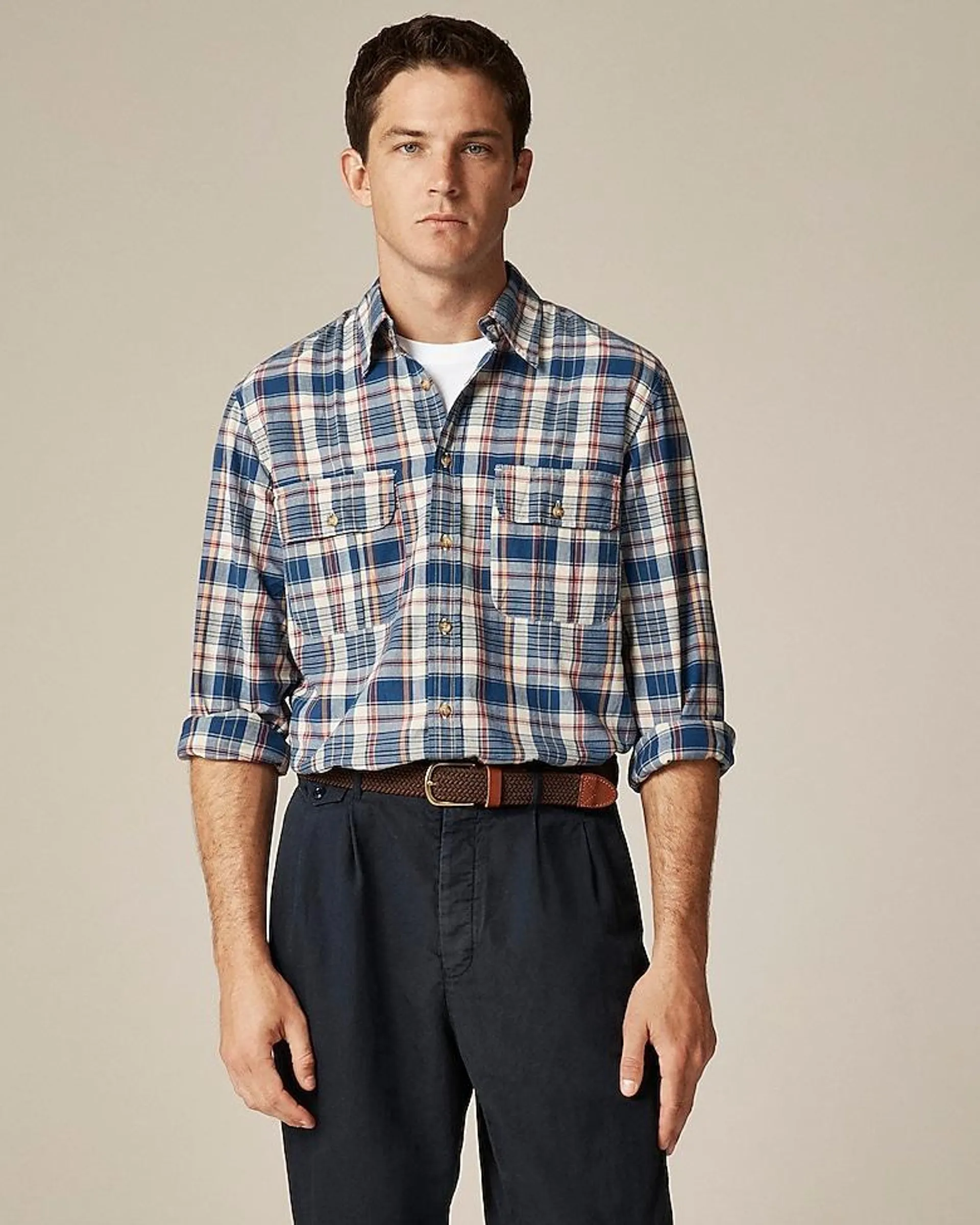 Two-pocket workshirt in Indian madras