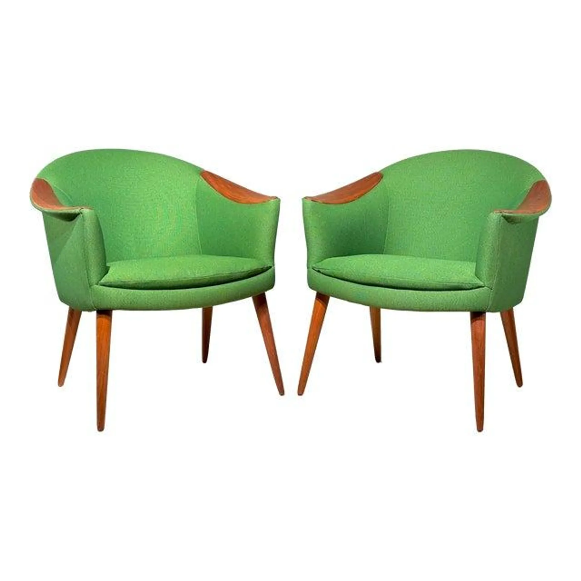 Restored Pair of Vintage Danish Teak Armchairs After Nanna Ditzel