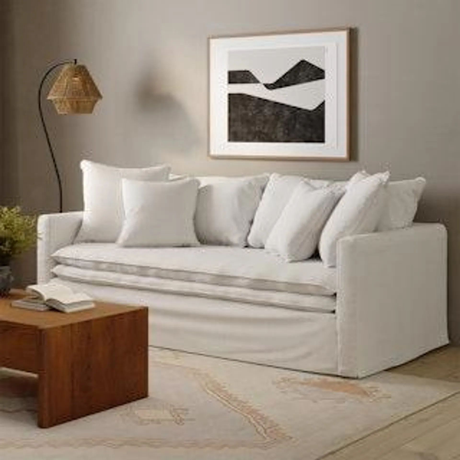 Hilla 83.5" Slipcover Sofa - Quartz White