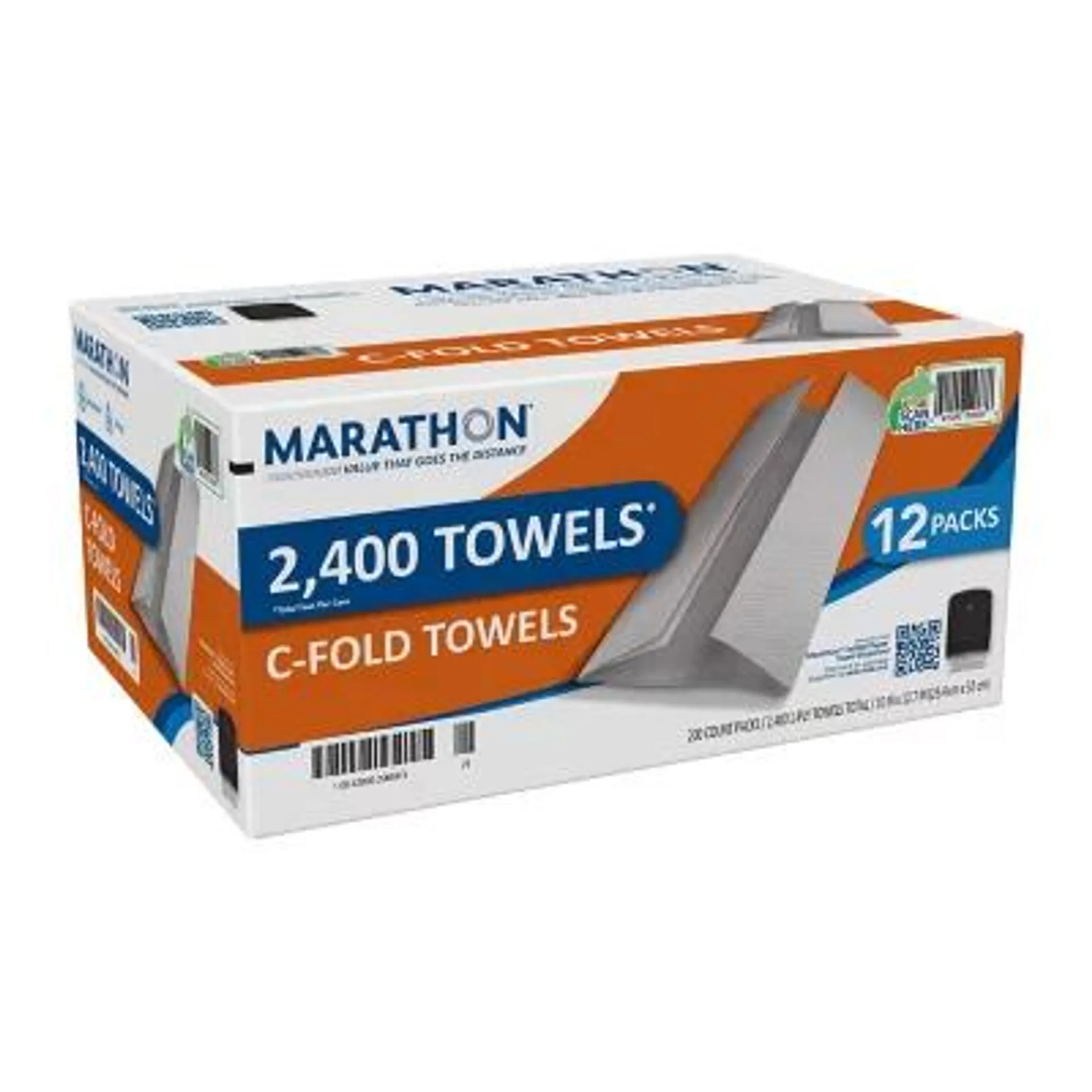 Marathon C-Fold 1-Ply White Paper Towels 12 pks., 200 towels/pk.