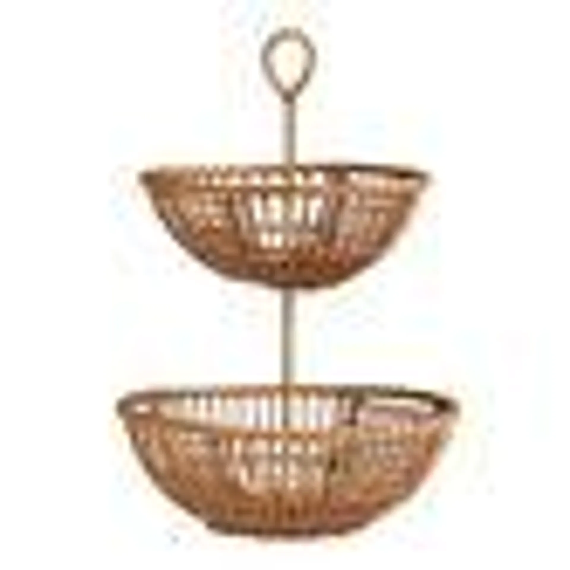 Natural Rattan 2 Tier Fruit Basket