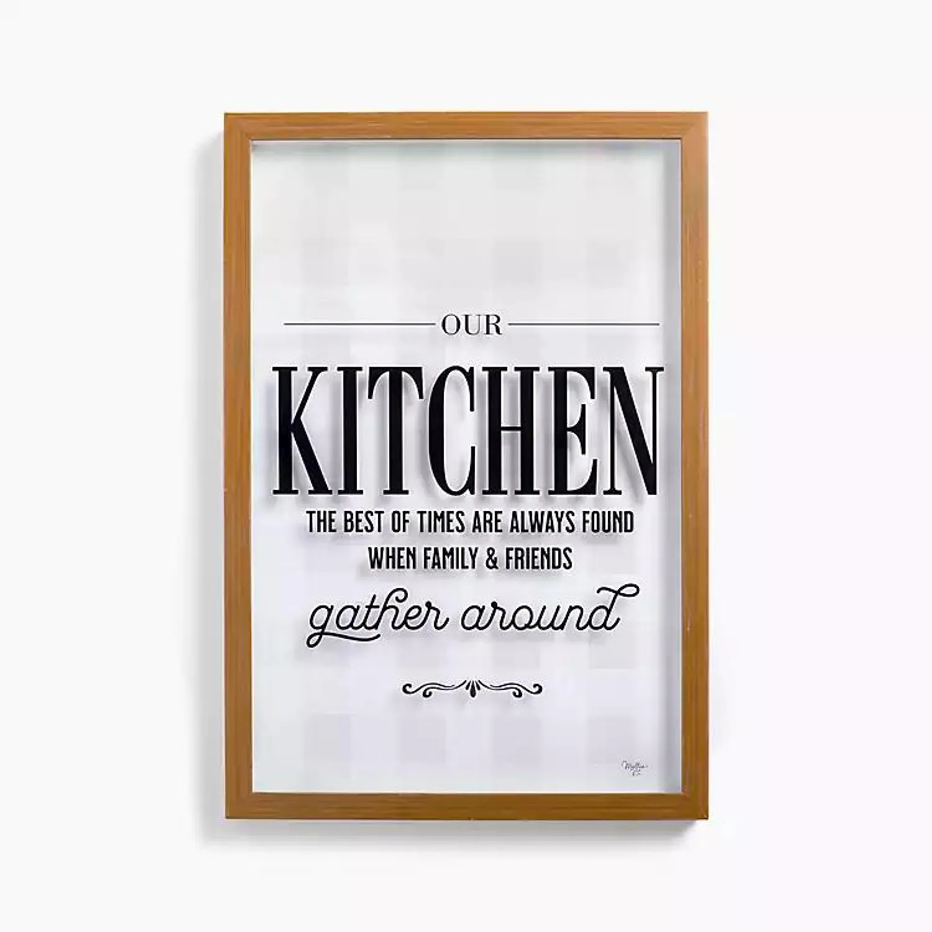 Our Kitchen Buffalo Check Framed Wall Plaque