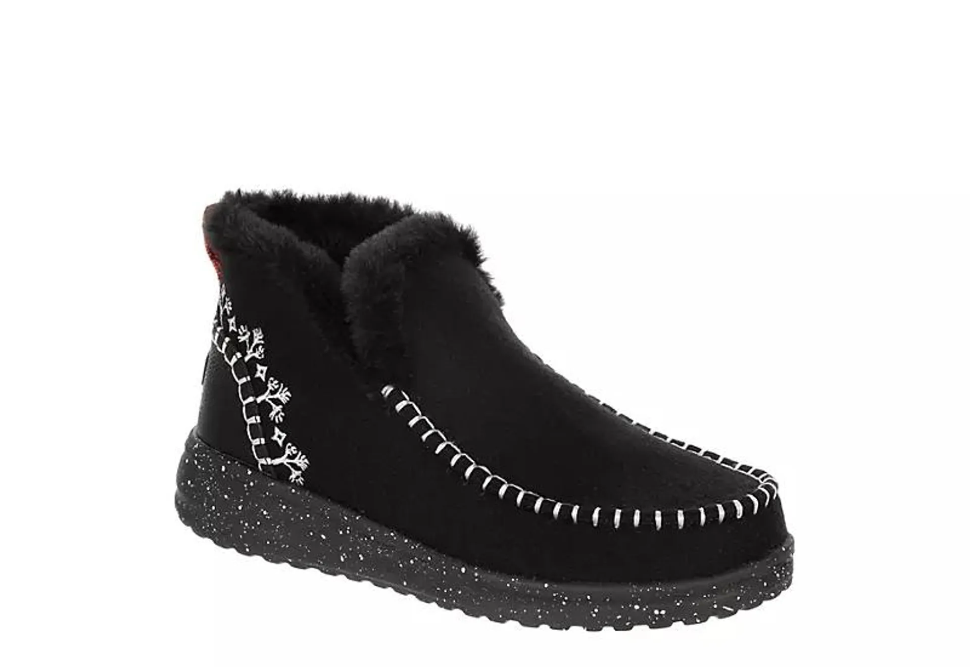 Heydude Womens Denny Wool Slip On Sneaker Boot - Black