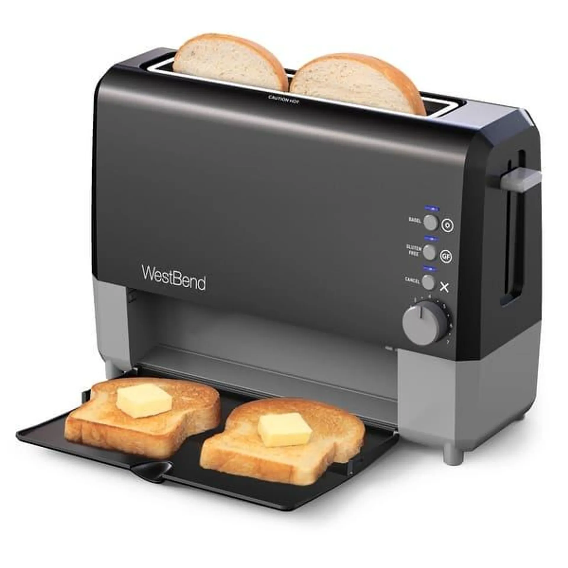 West Bend QuikServe Compact 2-Slice Toaster with Extra Wide Slots and Cool Touch Exterior