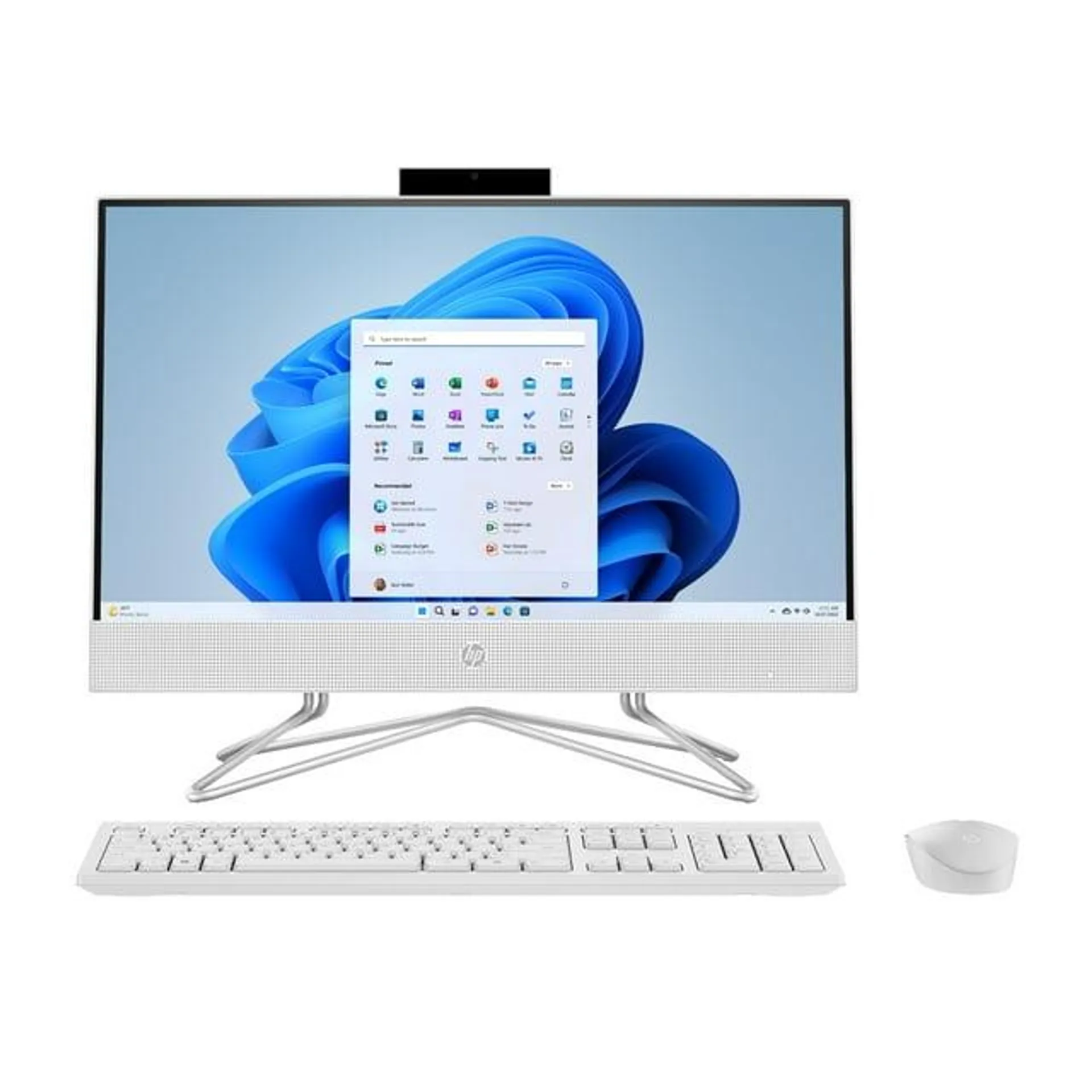 HP 21.5" All-in-One PC, Intel Pentium, 8GB Memory, 128GB SSD, Windows 11 Home S mode, White, 22-dd0143w