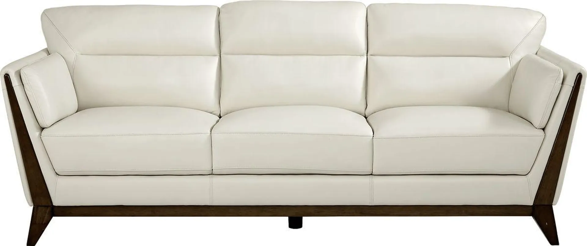 Marchese Ivory Beige Leather Sofa