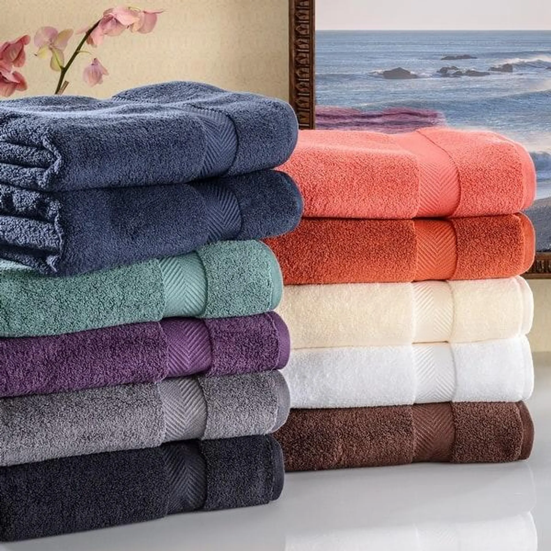 Superior Absorbent Zero Twist Cotton Bath Towel (Set of 2)