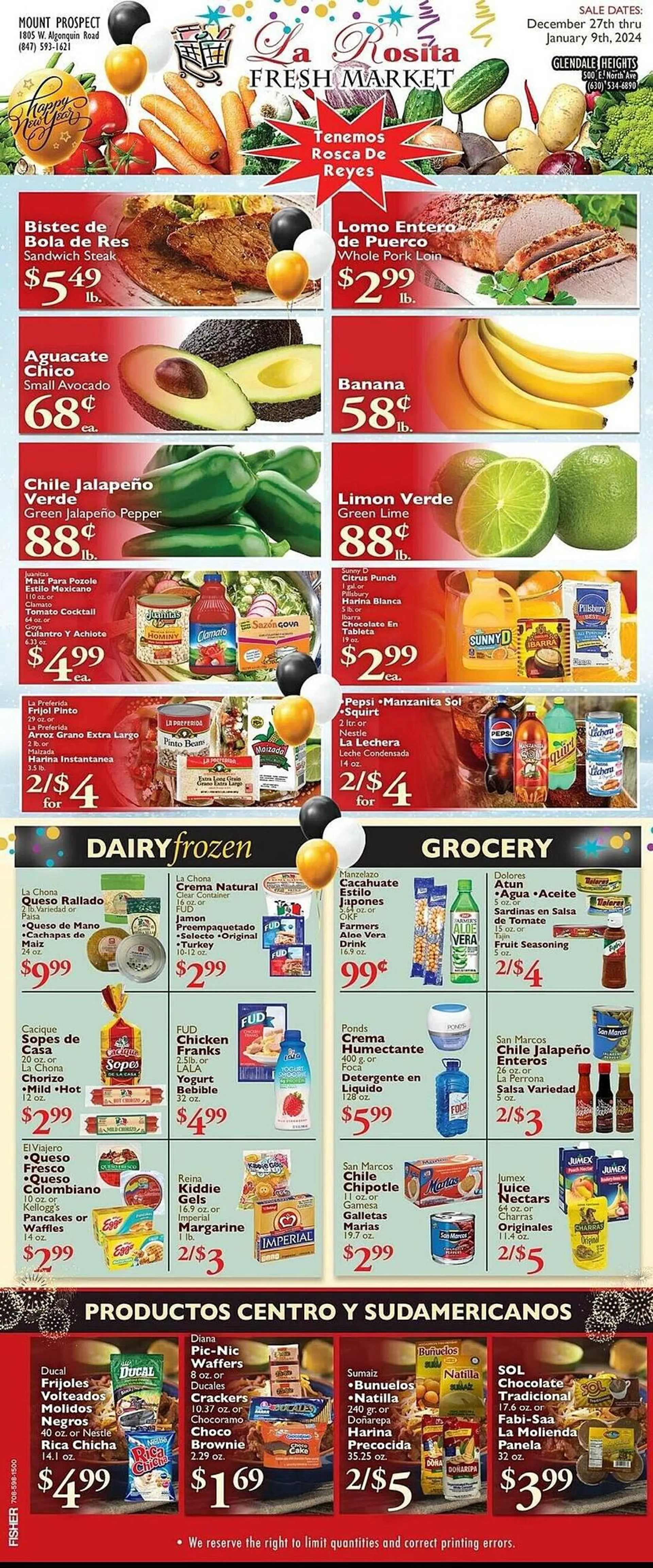 Weekly ad La Rosita Fresh Market Weekly Ad from December 27 to January 9 2024 - Page 1