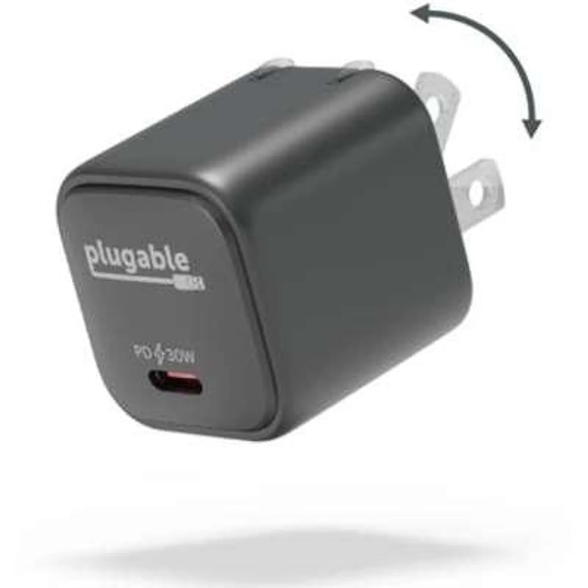 Plugable Technologies Plugable GaN USB-C Charger Block, 30W - Black