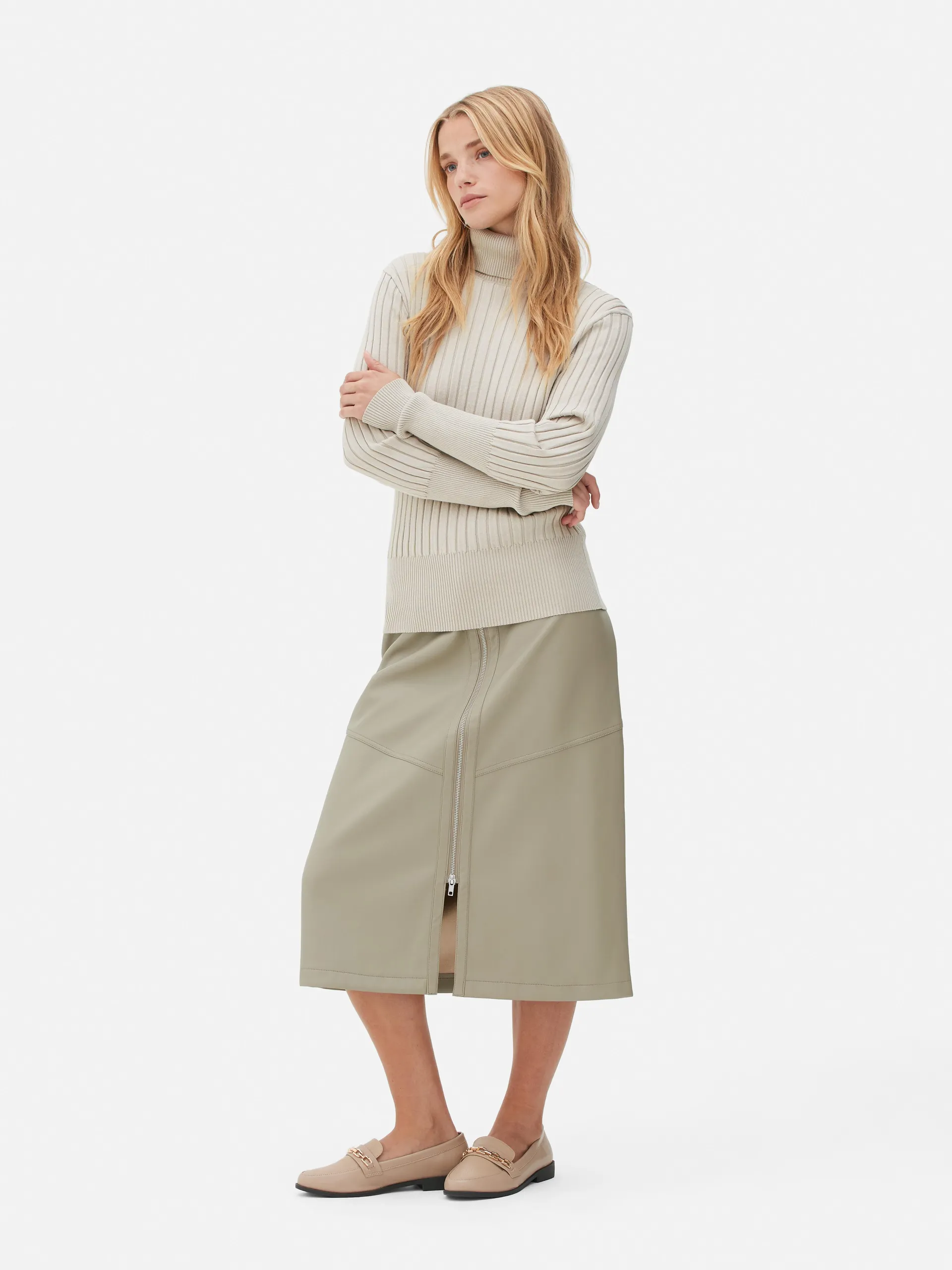 The Edit Ribbed Roll Neck Top