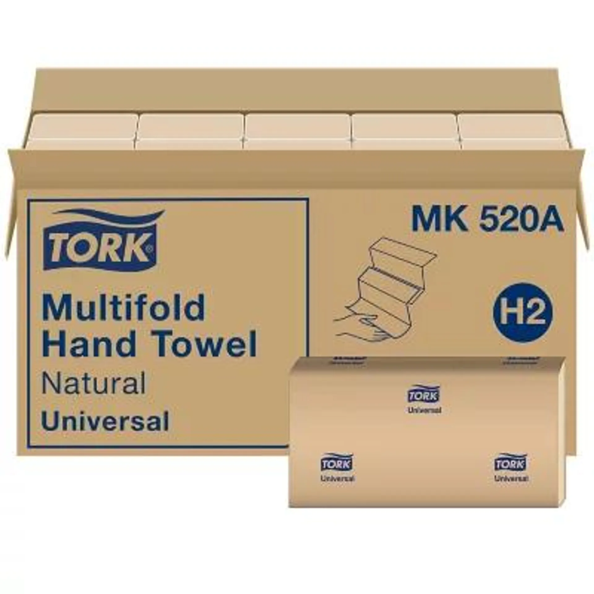 Tork Multifold 1-Ply Natural Hand Towel, 16 pks., 250 towels/pack