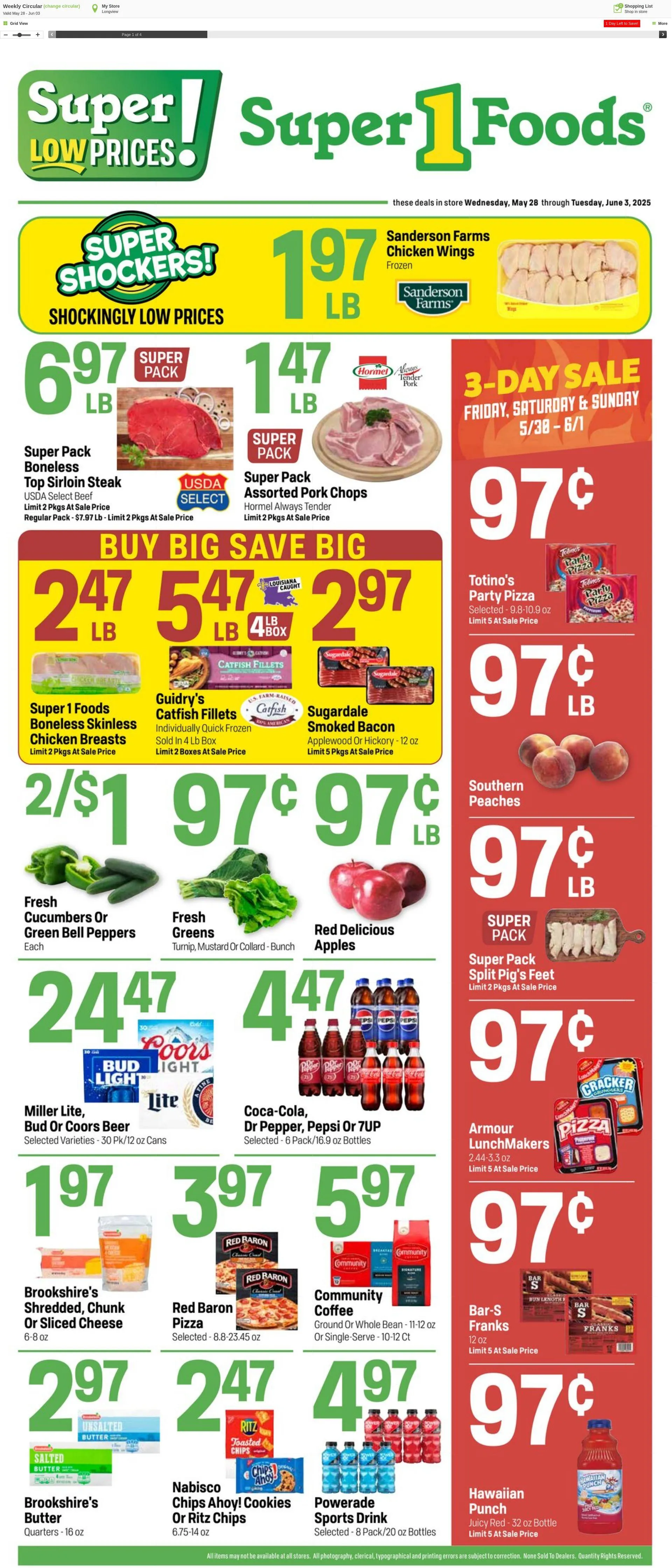 Weekly ad Super1Foods from June 4 to June 10 2025 - Page 1