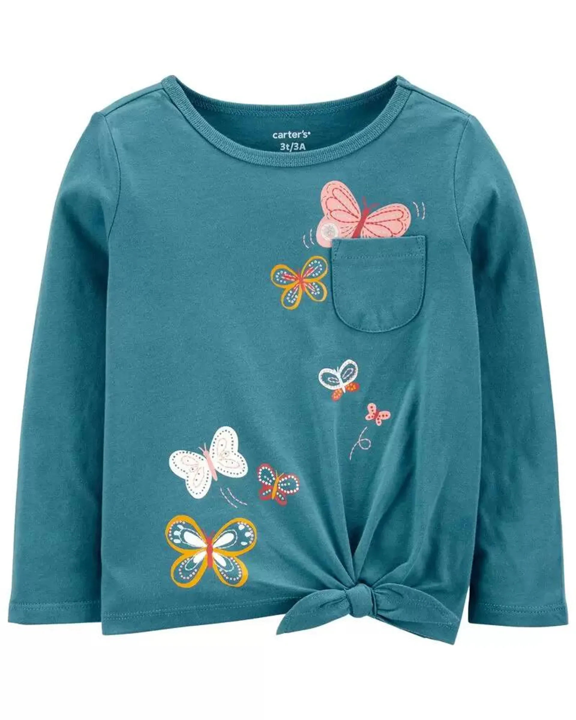 Baby Butterfly Tie-Front Jersey Tee