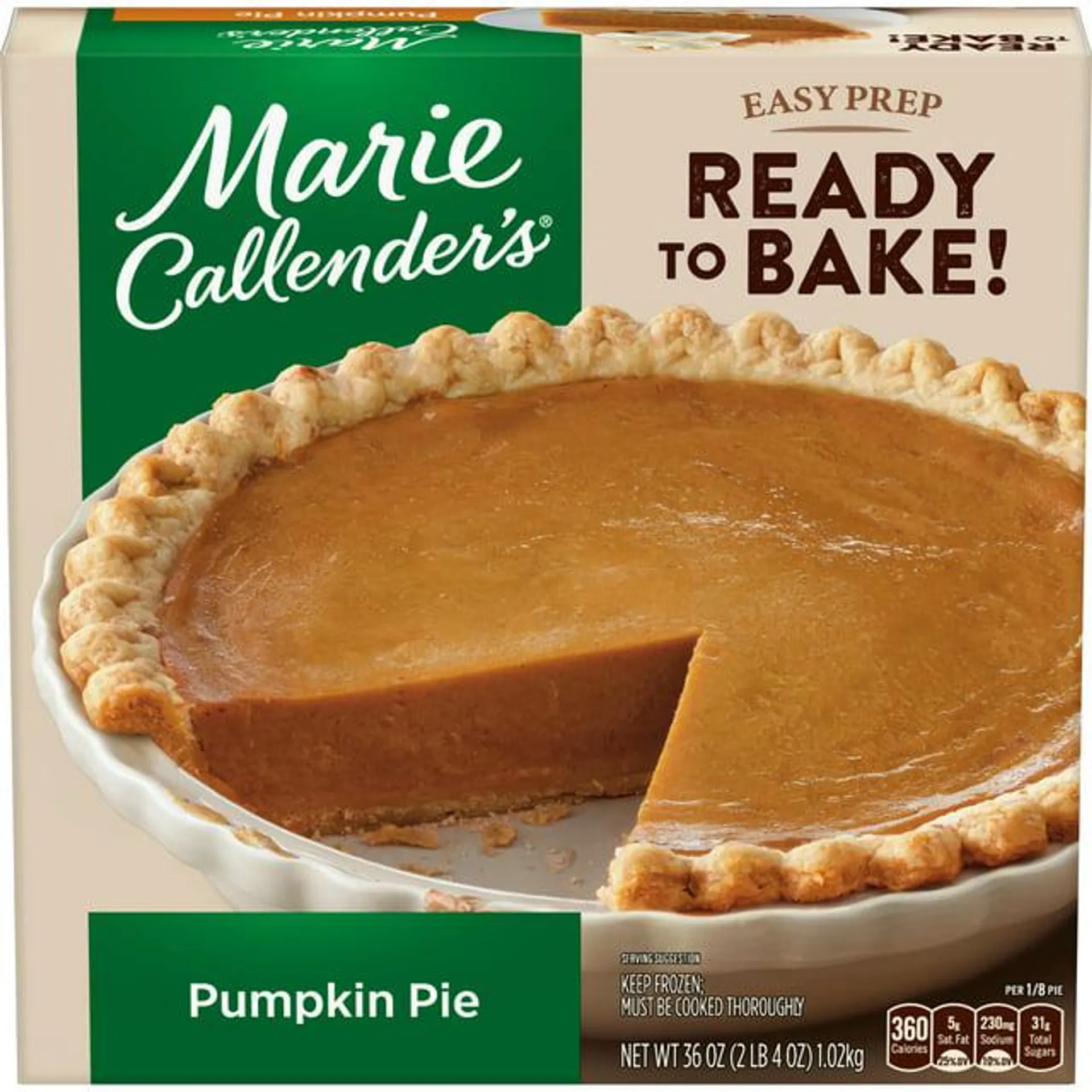 Marie Callender's Pumpkin Pie, 36 oz (Frozen)