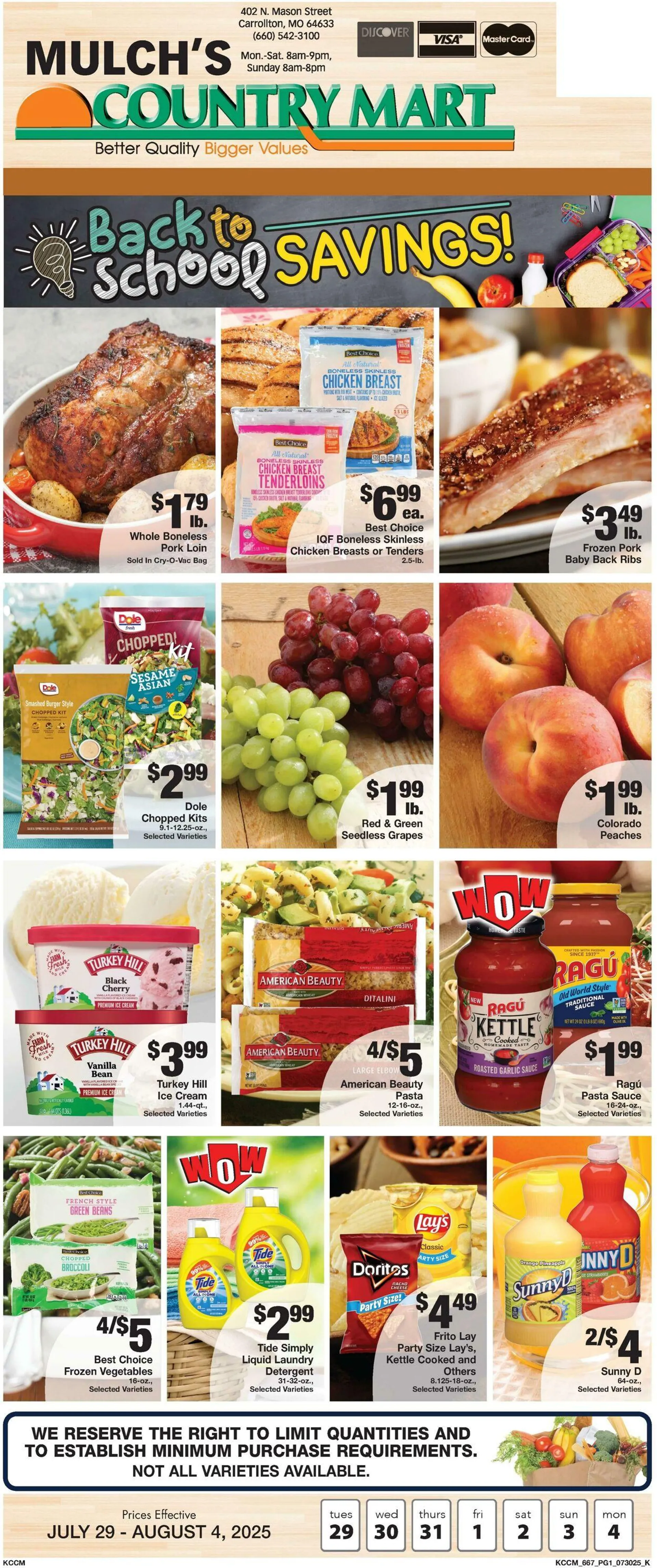 Weekly ad Country Mart from July 29 to August 4 2025 - Page 1