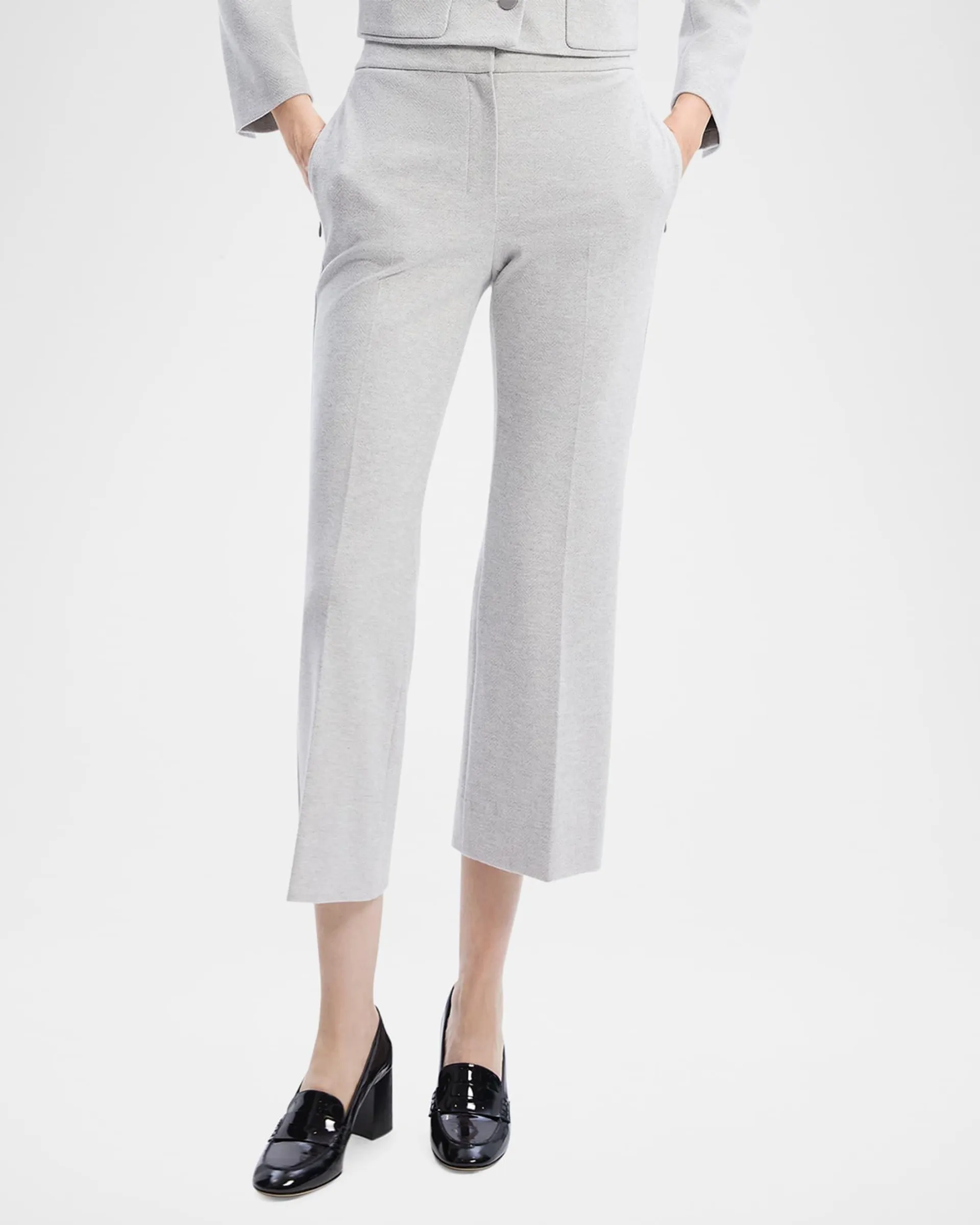 Herringbone Knit Cropped Pants