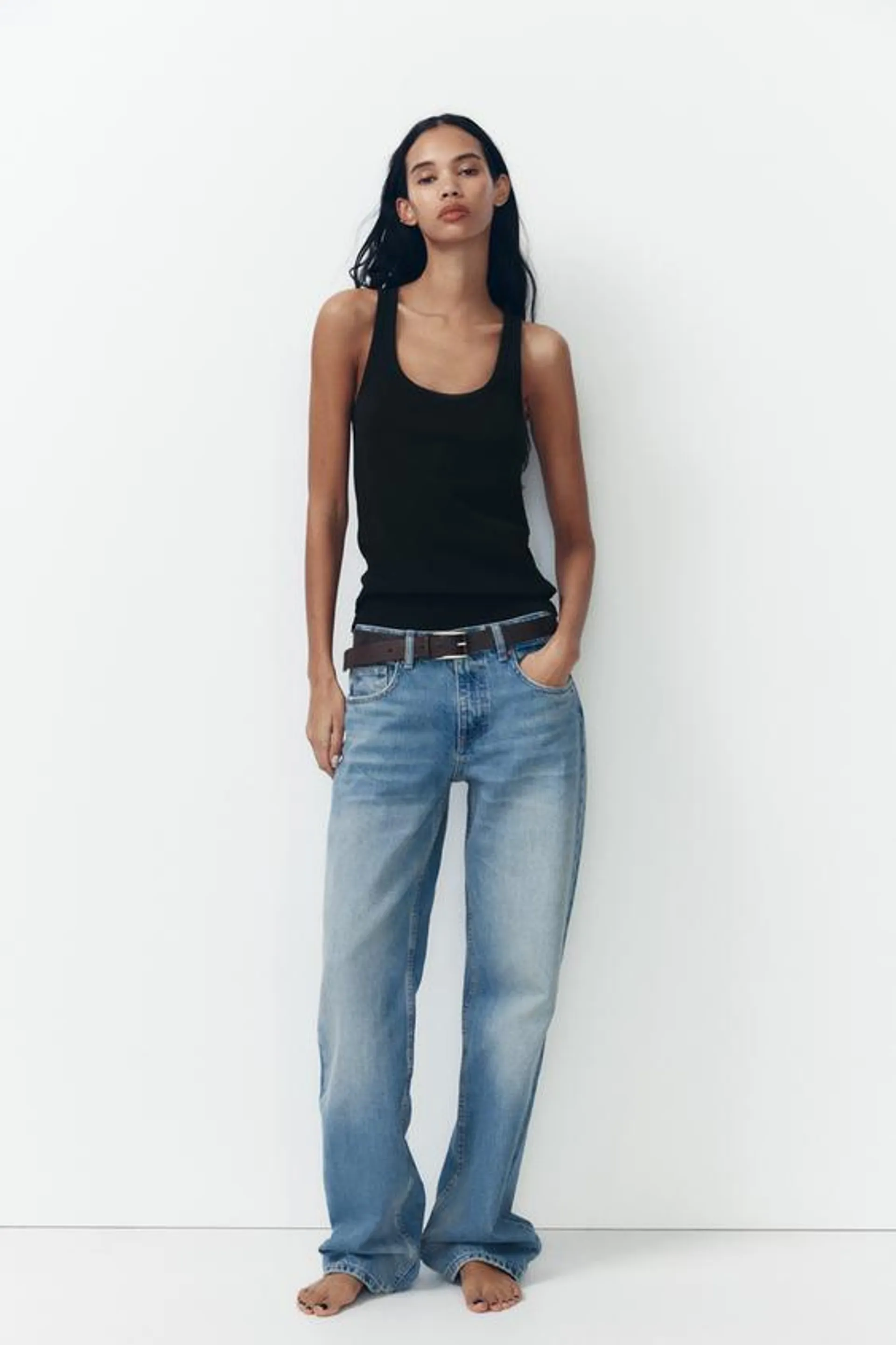 FULL LENGTH TRF MID-RISE WIDE LEG JEANS