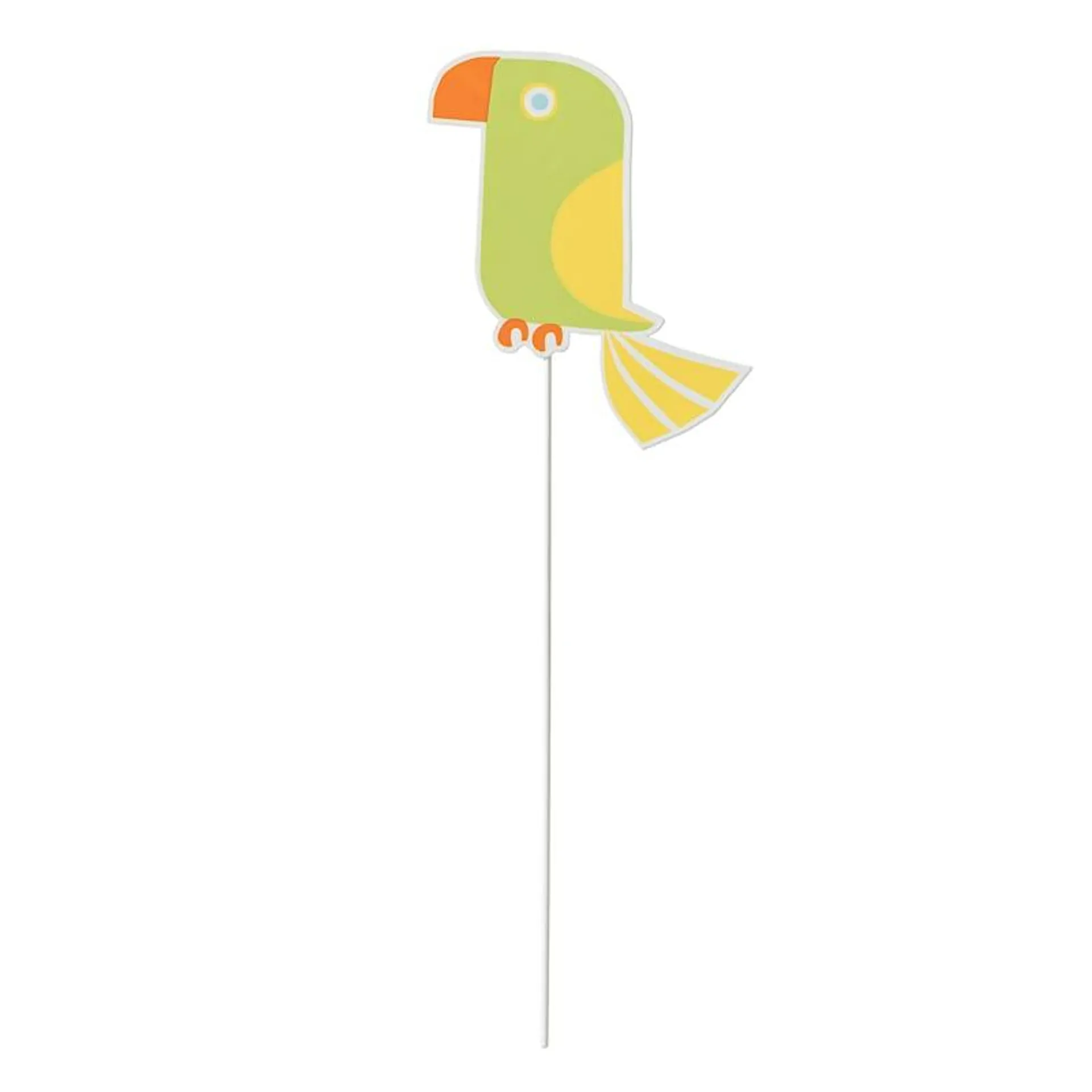 Sunny Club Green Metal Parrot Yard Pick, 14"