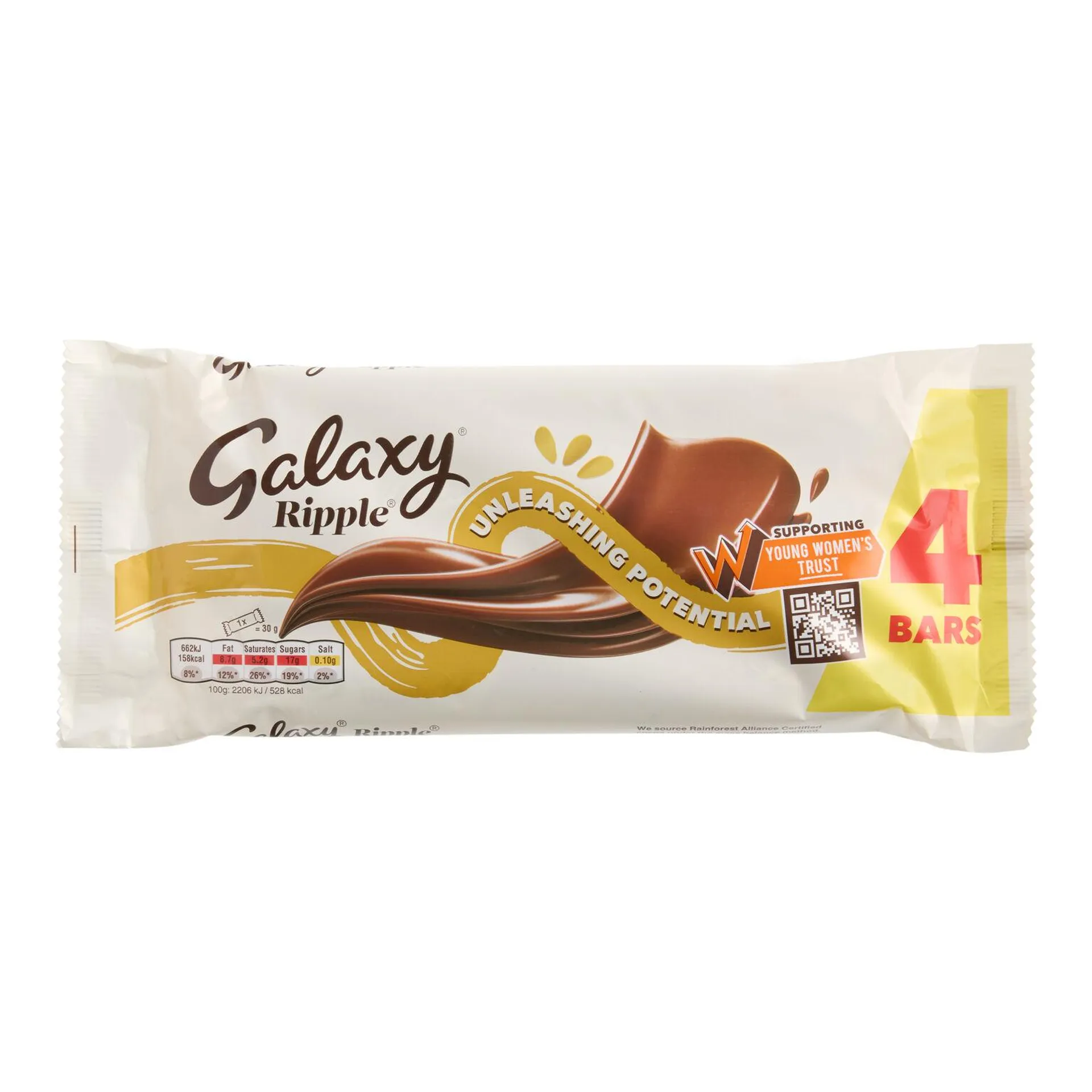 Mars Galaxy Ripples Milk Chocolate Bar 4 Pack