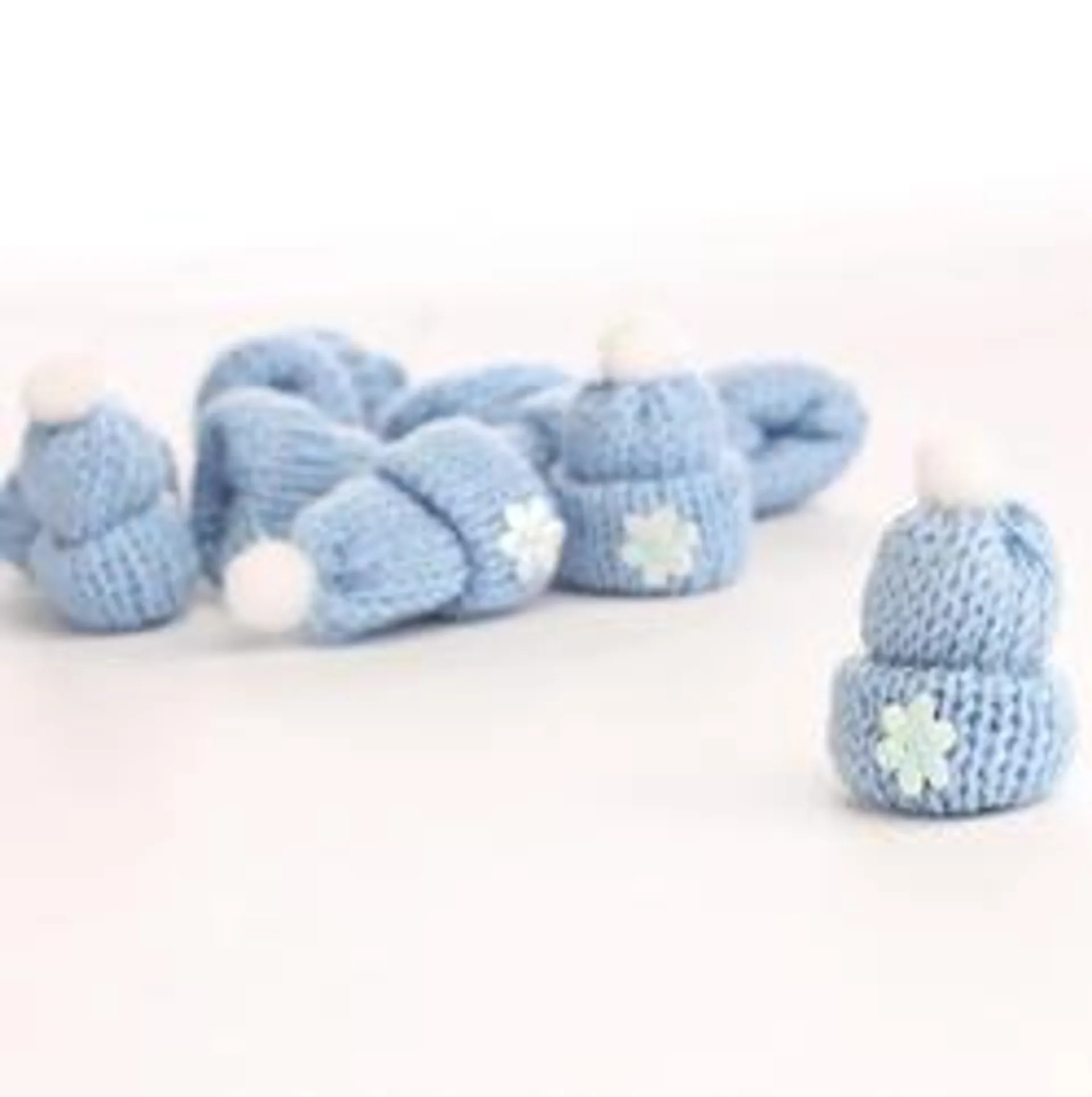 Tiny Light Blue Knit Hats (Package of 12 pieces)
