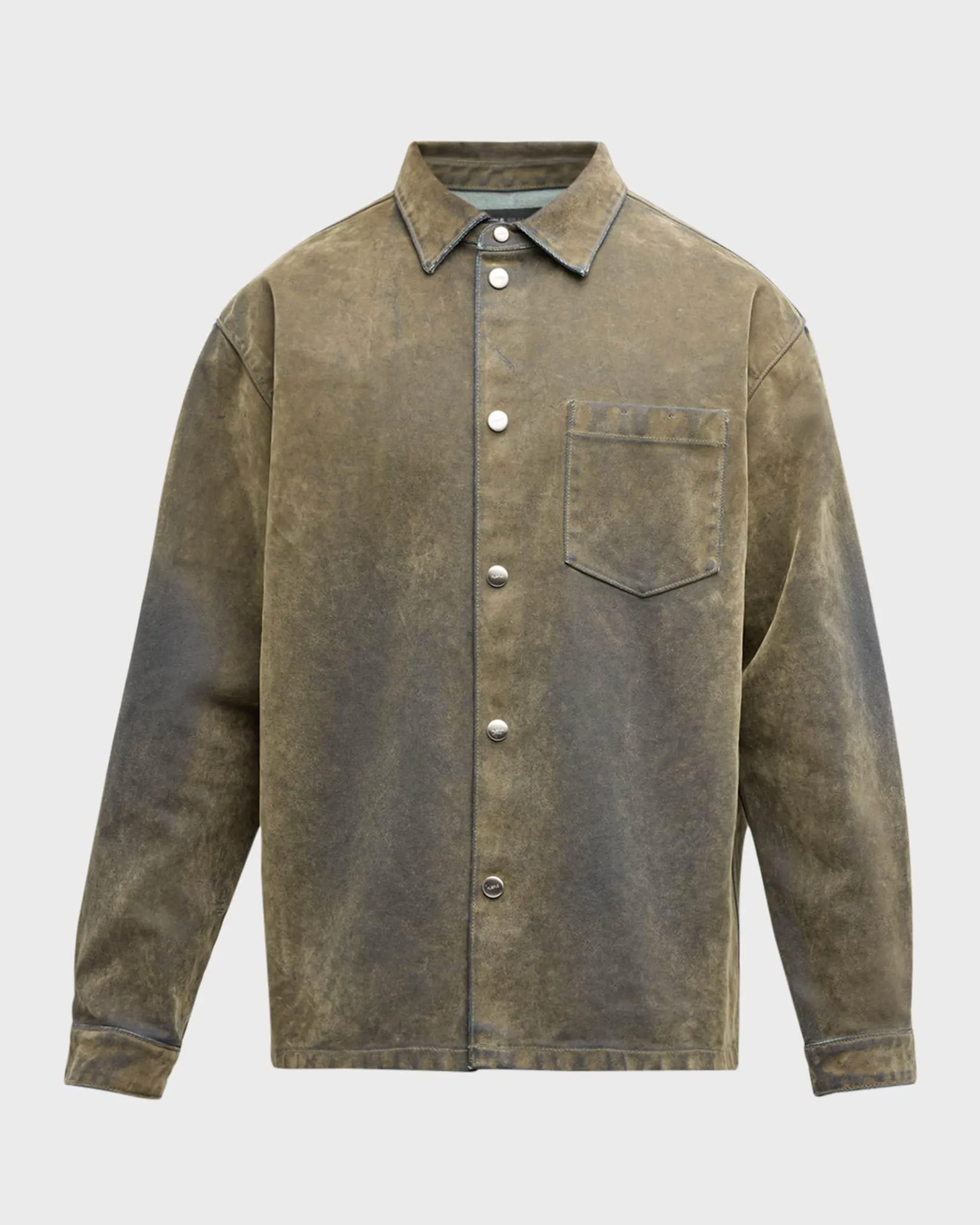 Men's Flocked Denim Overshirt