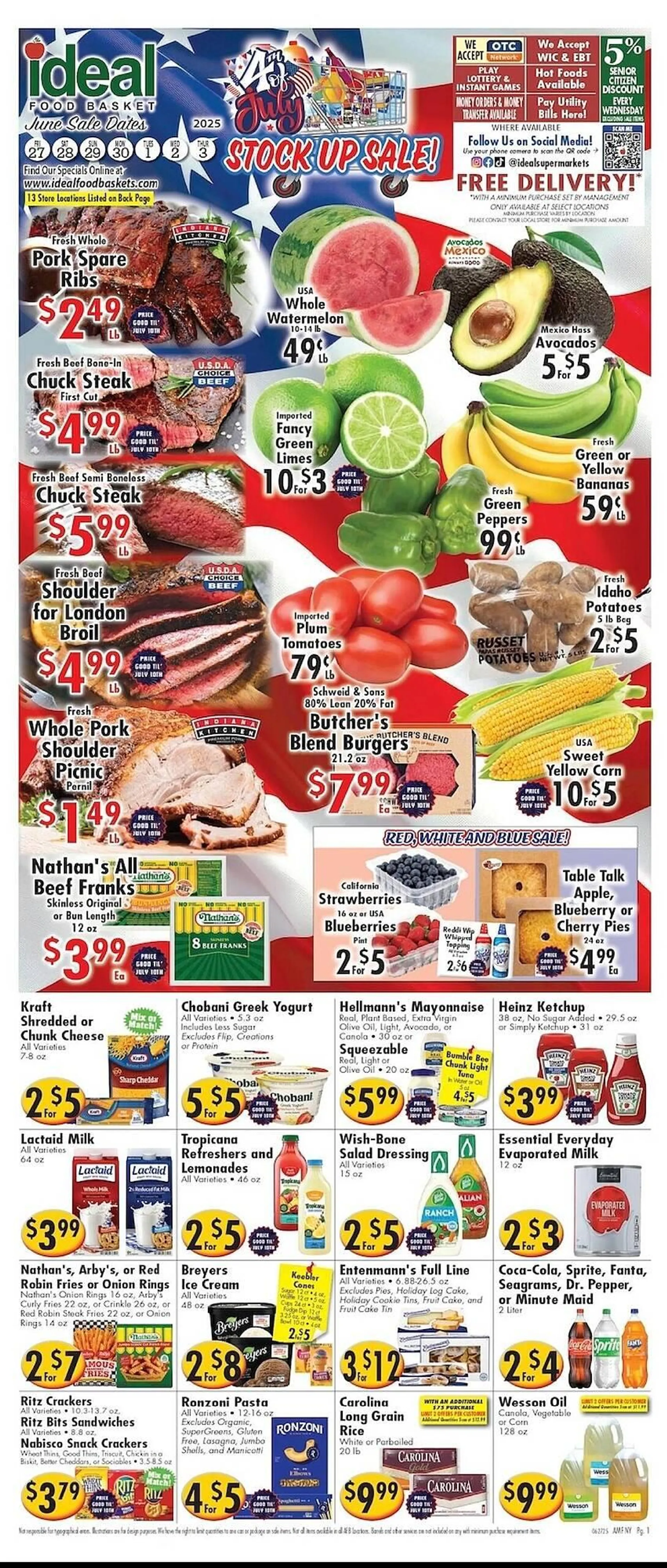 Weekly ad Ideal Food Basket Weekly Ad from June 27 to July 3 2025 - Page 1