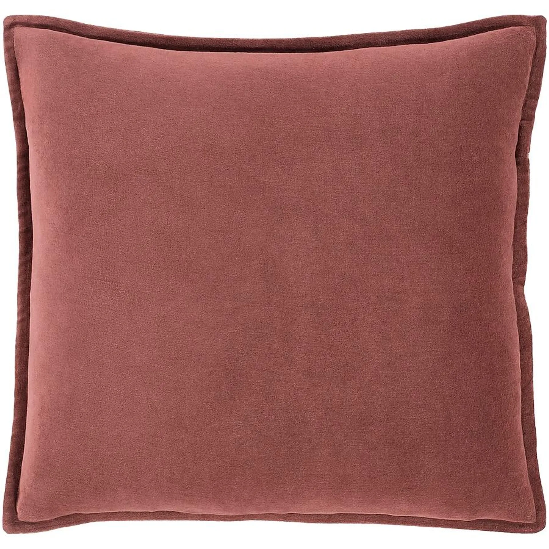 Surya Cotton Velvet 22-in x 22-in Rust Indoor Decorative Pillow