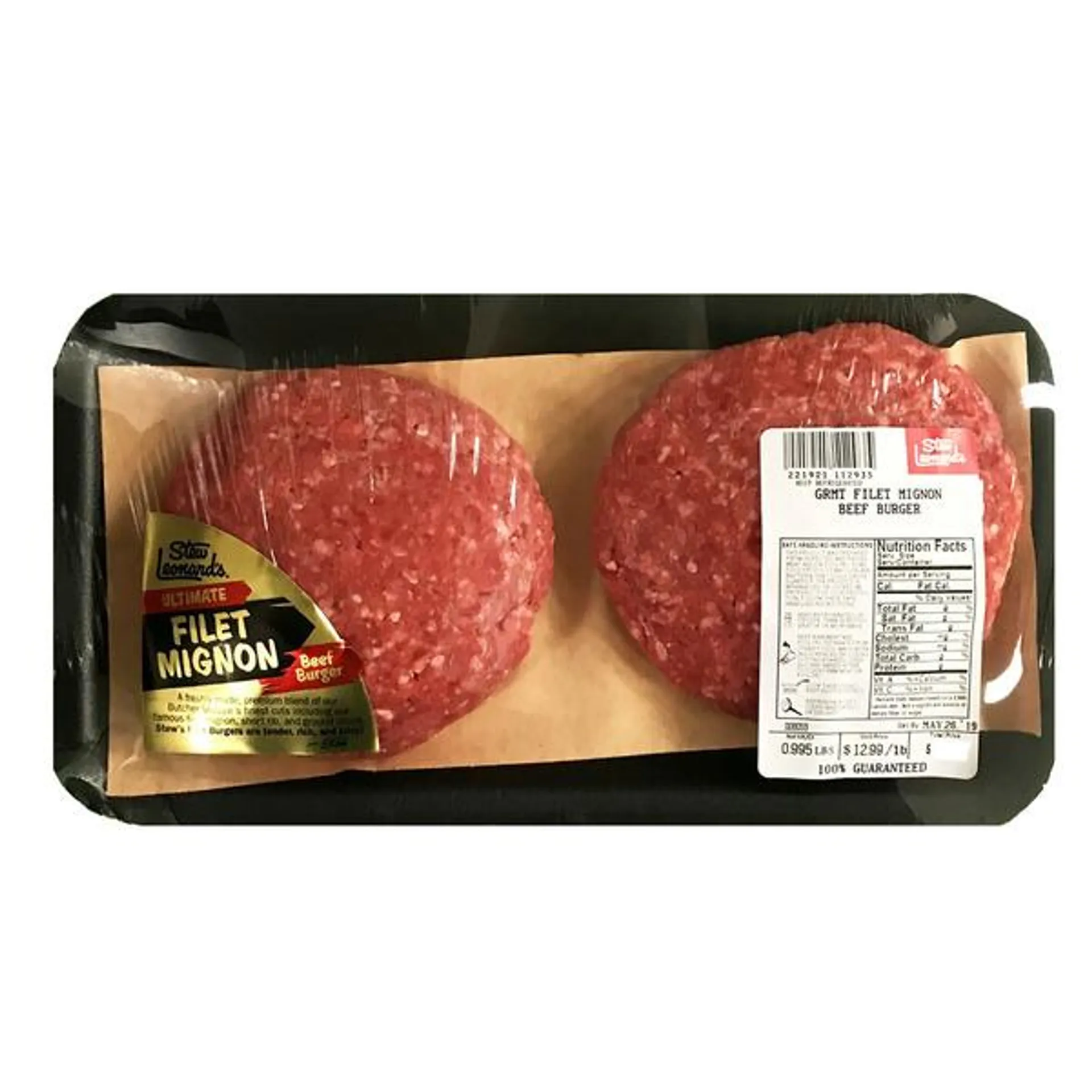 Stew Leonard's Gourmet Filet Mignon Beef Burger