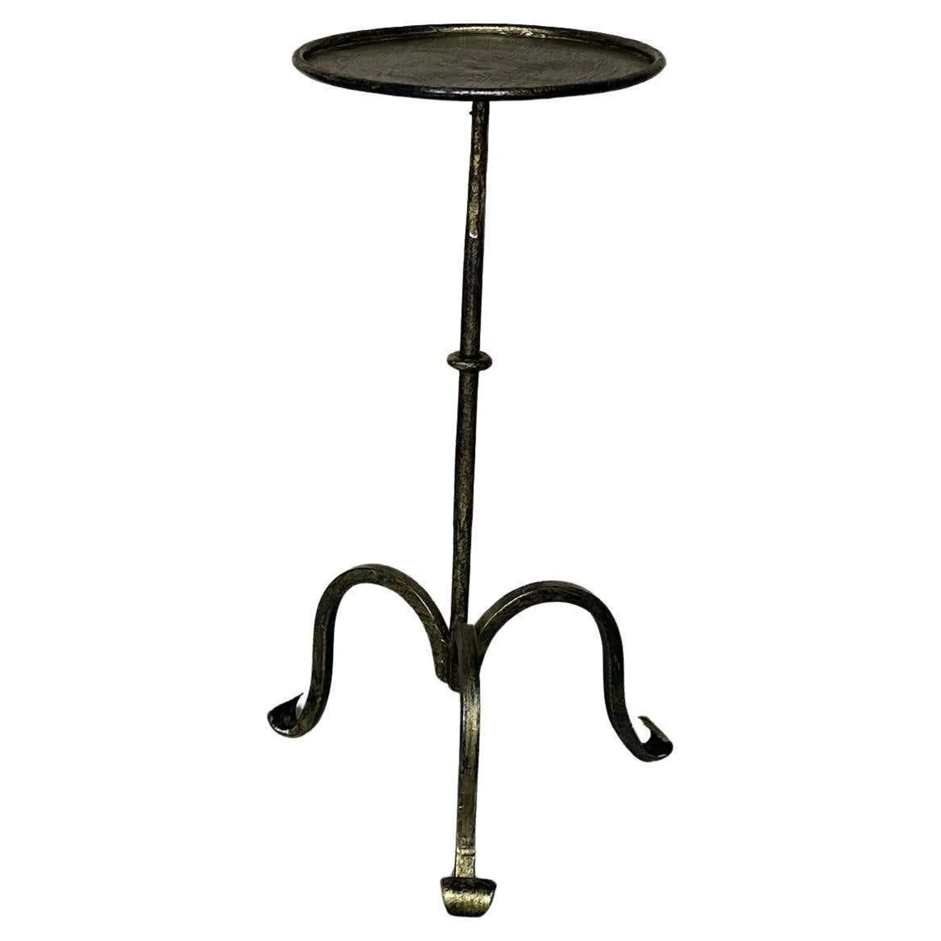 Small Spanish Iron Drinks Table with Scrolled Feet