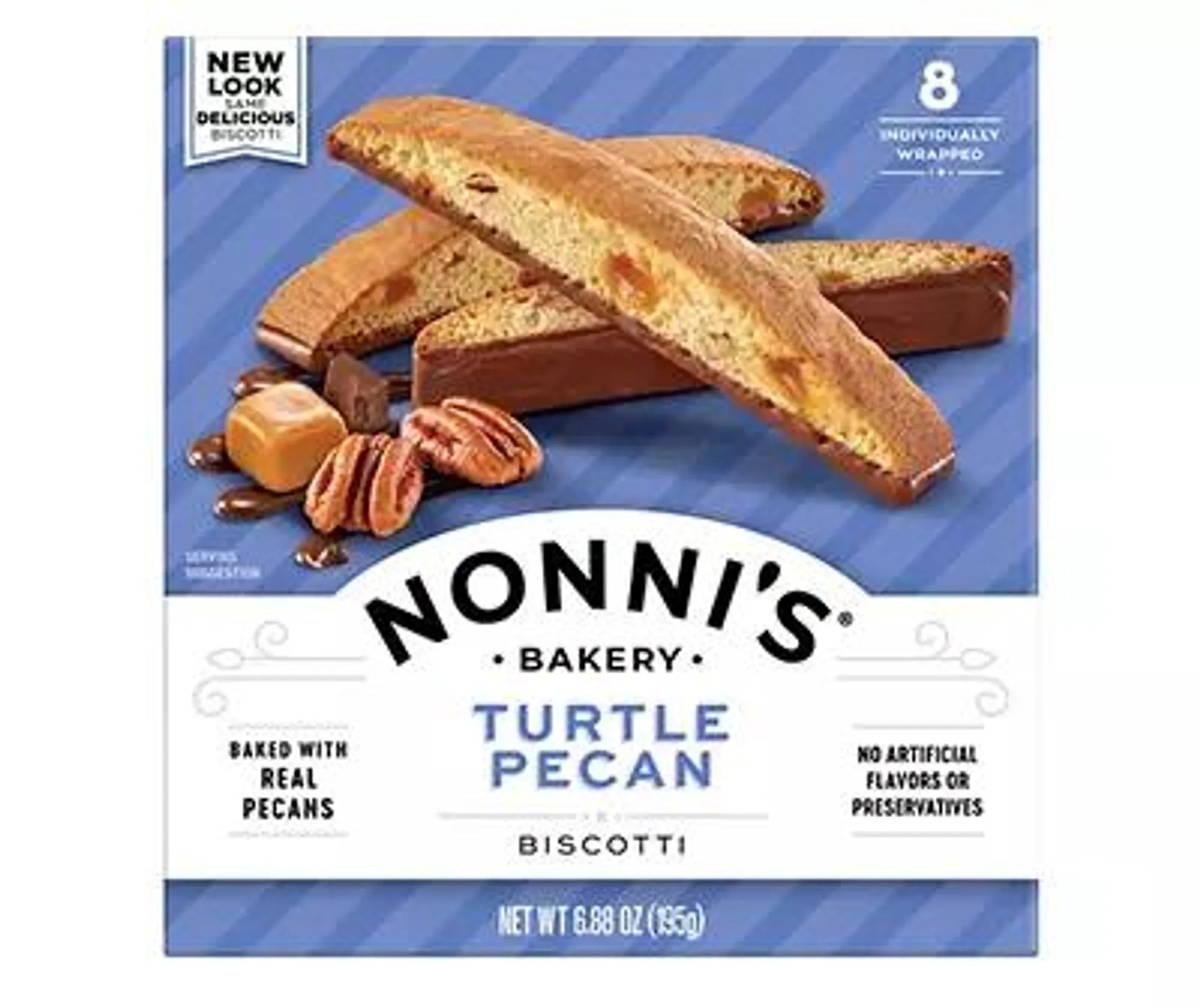 Nonni’s Turtle Pecan Biscotti 8 ct Box