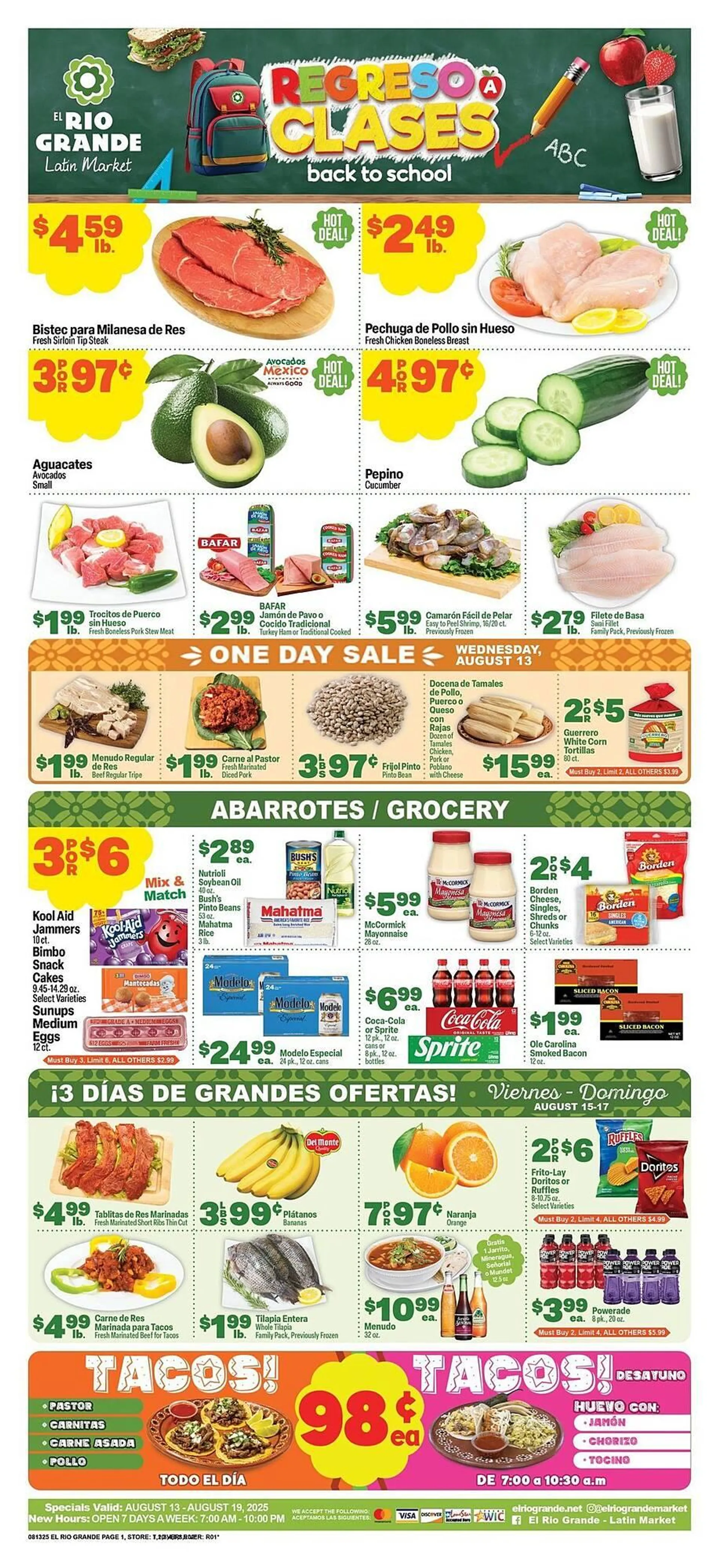 Weekly ad El Rio Grande Weekly Ad from August 13 to August 19 2025 - Page 1