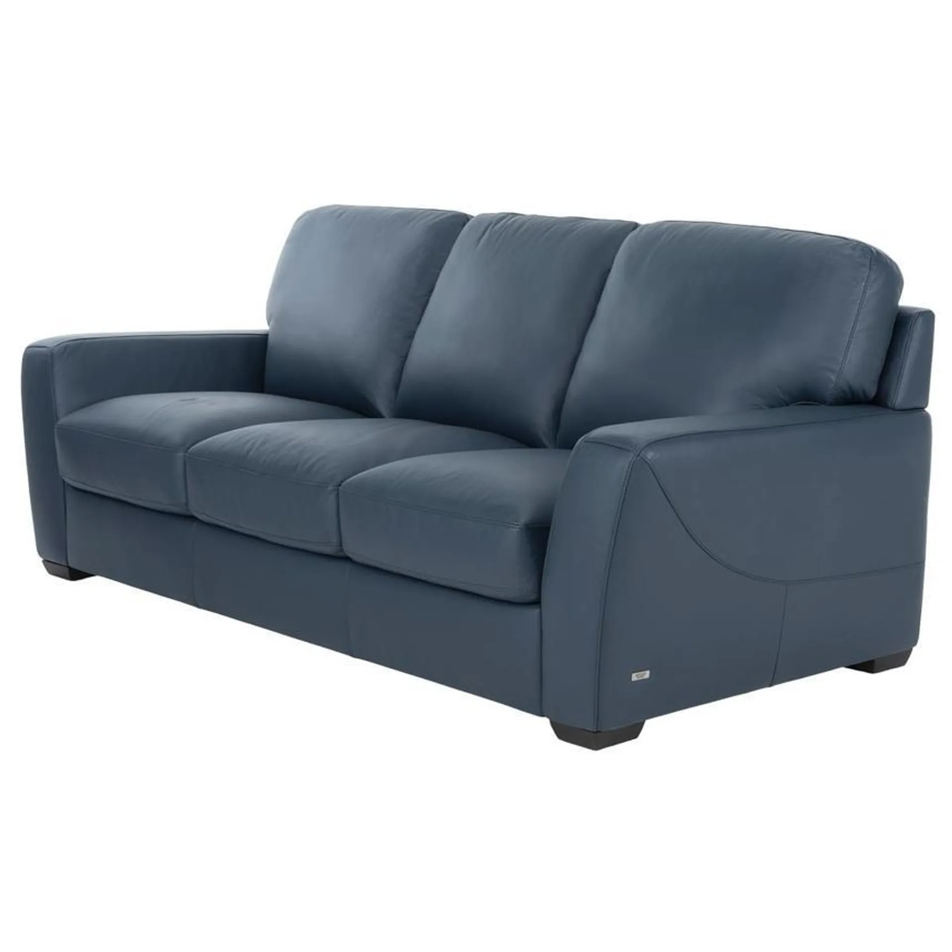 Amadeo Blue Leather Sofa by Natuzzi Editions