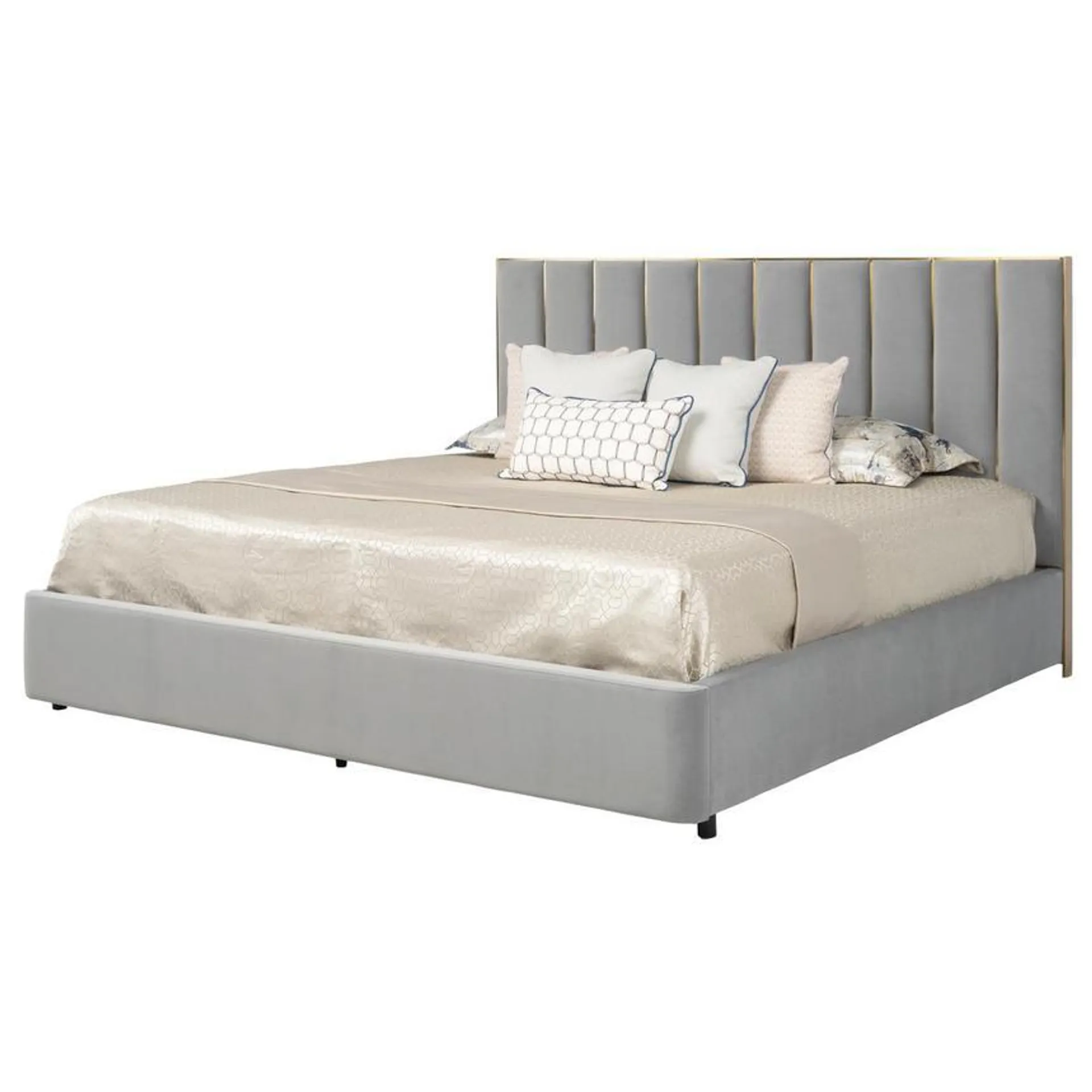 Linea Gray King Storage Bed