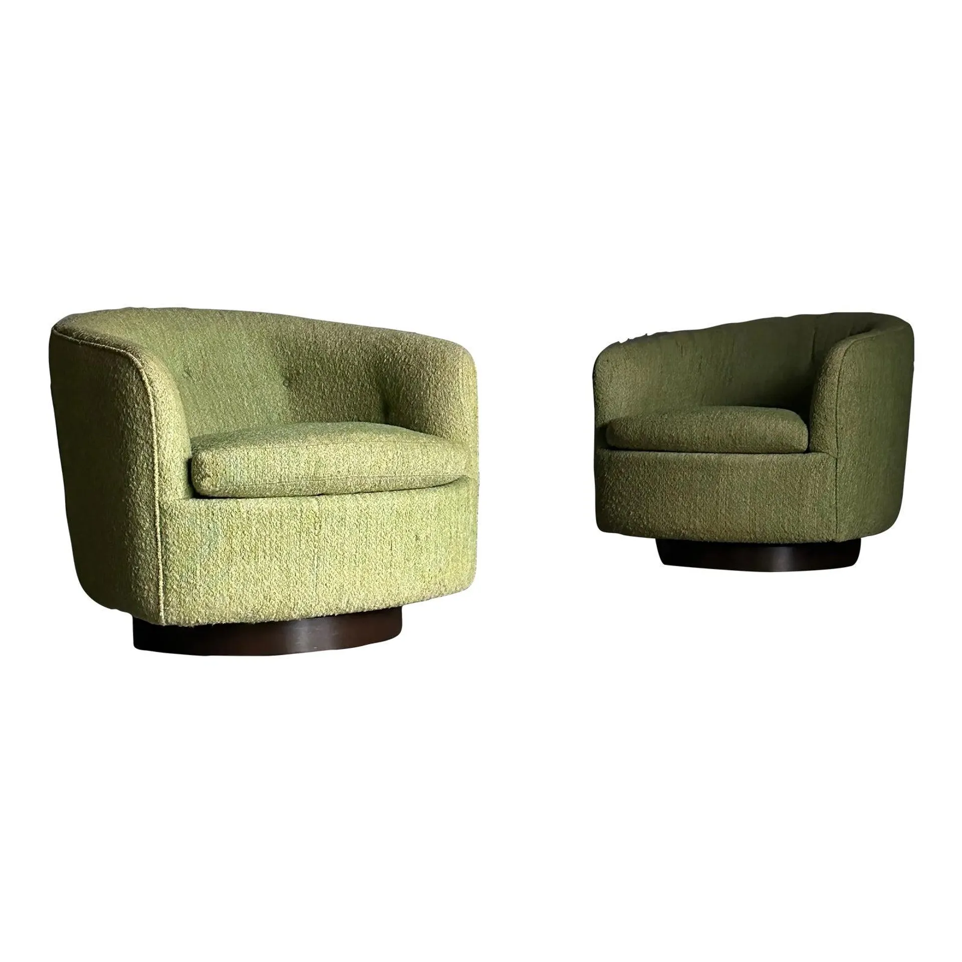 1970s Milo Baughman for Thayer Coggin Swivel and Tilt Chairs - a Pair