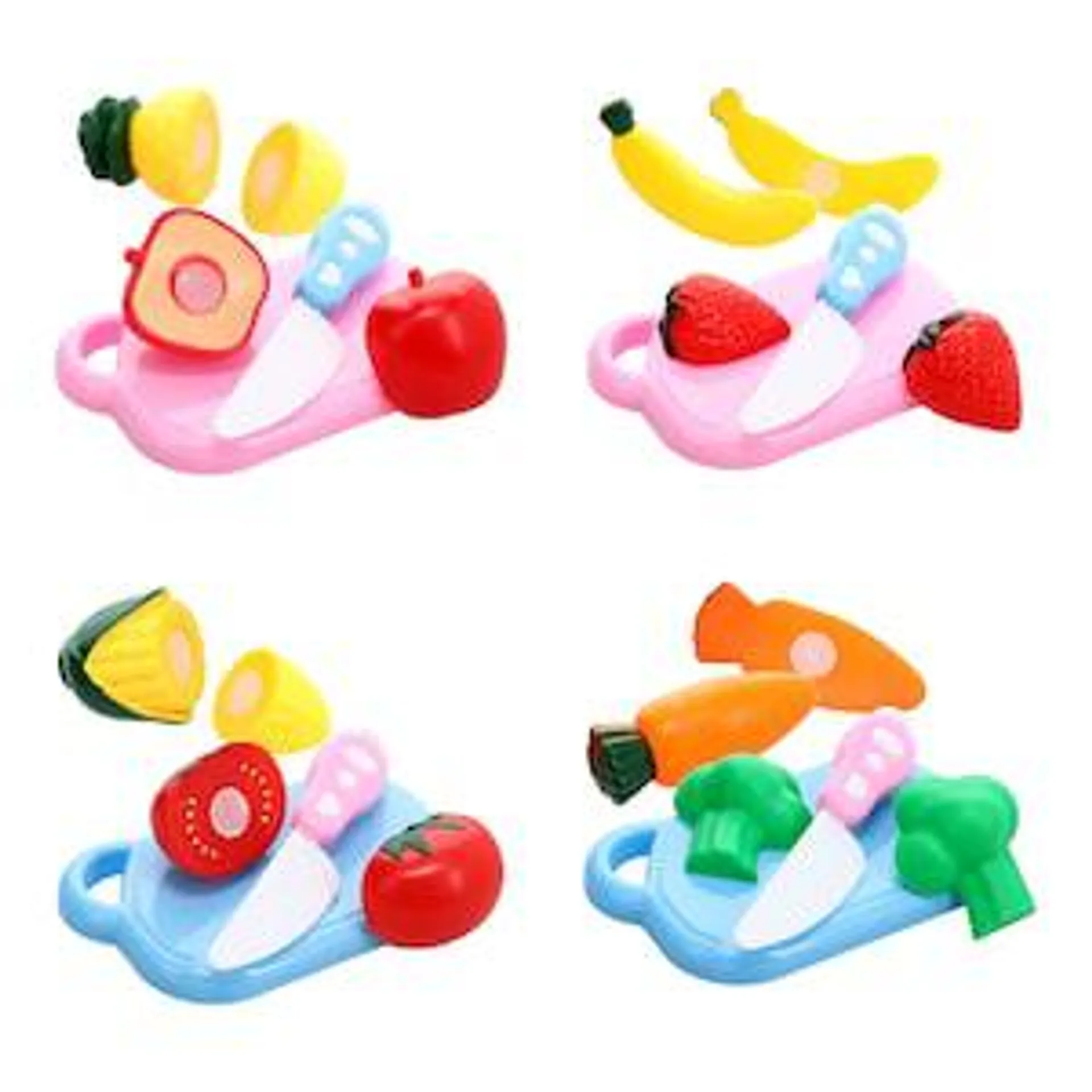 Kitchen Plastic Play Sets of Sliceable Food