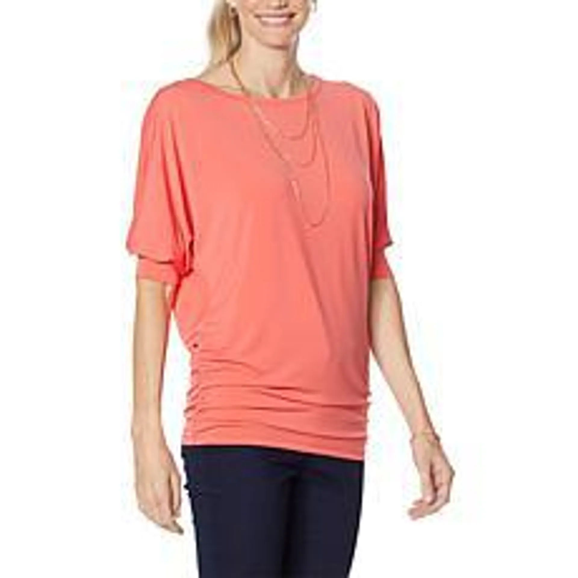 Brittany Humble Ruched Side Dolman-Sleeve Top