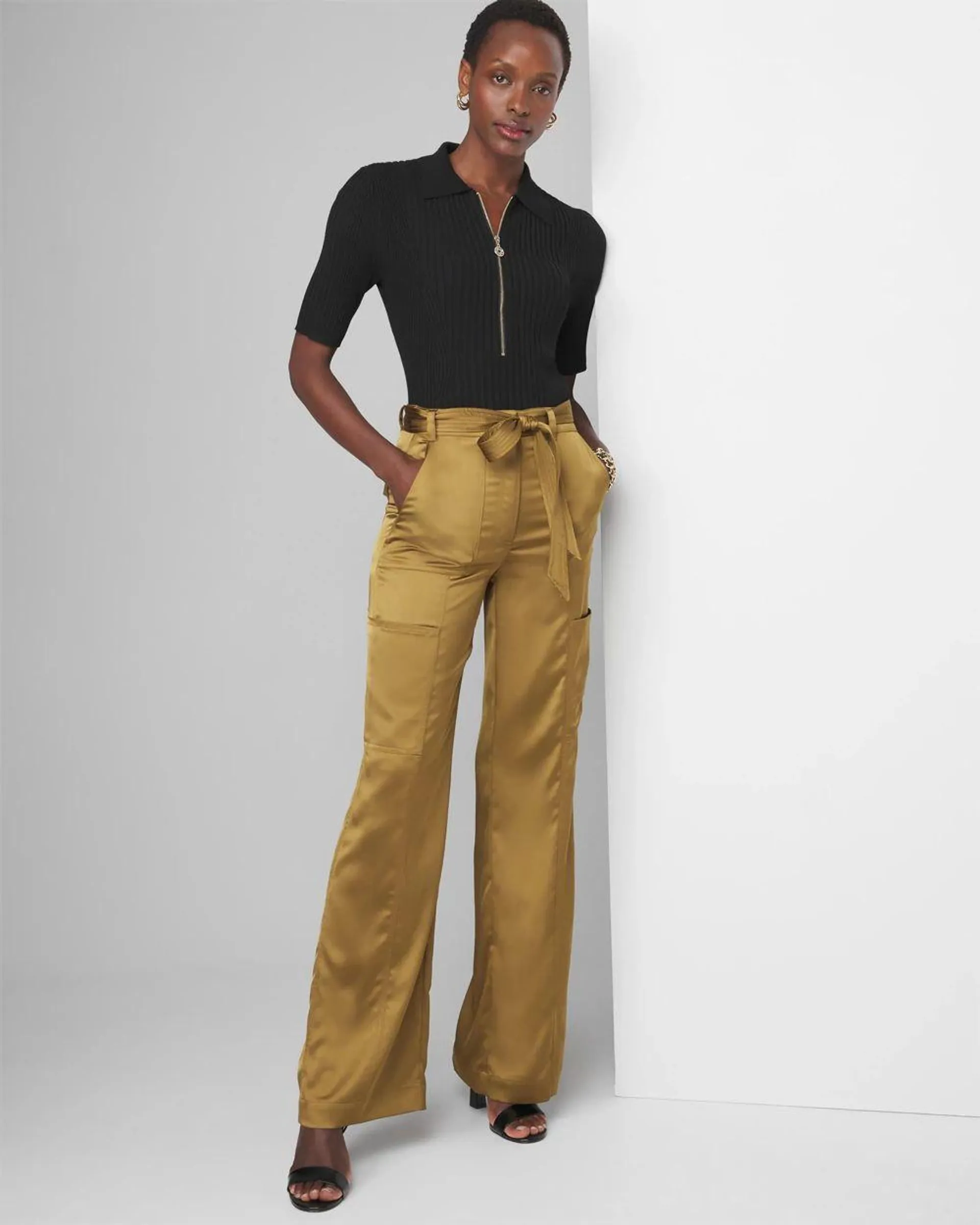 Belted Utility Wide Leg Trouser