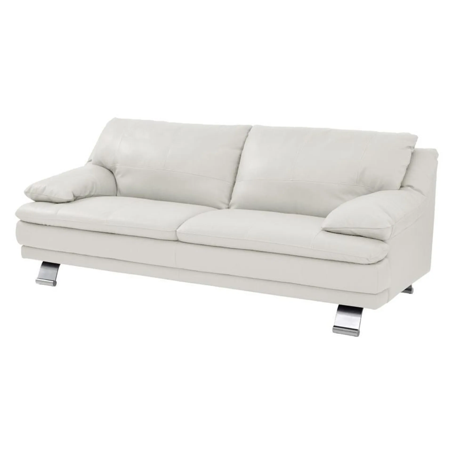 Rio White Leather Sofa