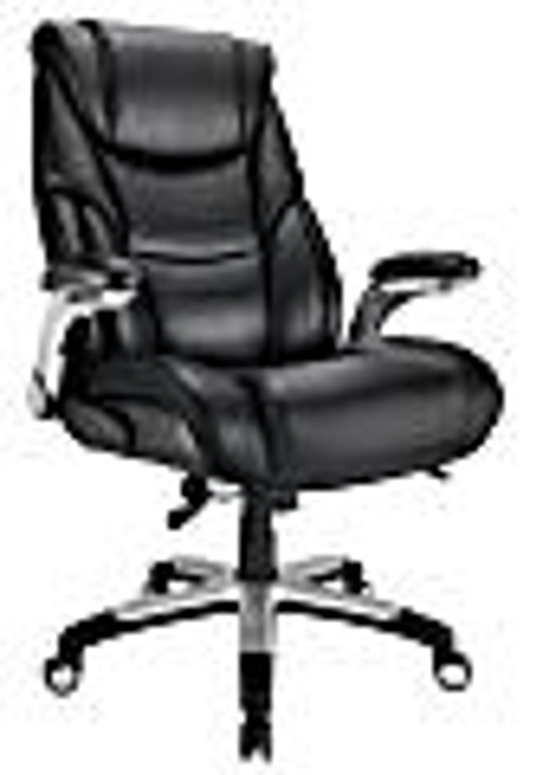 Realspace® Torval Big & Tall Bonded Leather High-Back Computer Office Chair, Black/Silver, BIFMA Compliant