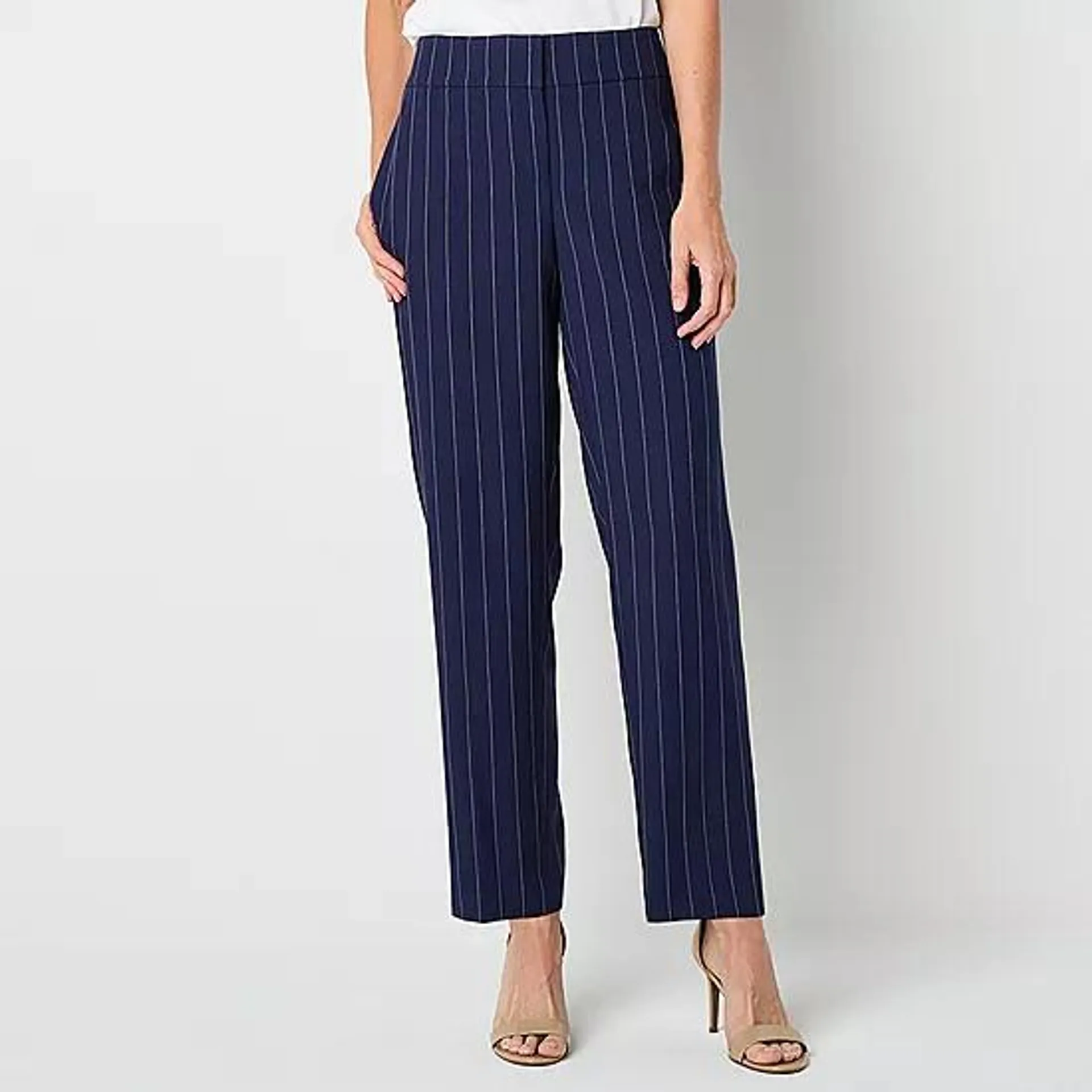 new! Black Label by Evan-Picone Pinstripe Womens Straight Fit Straight Suit Pants