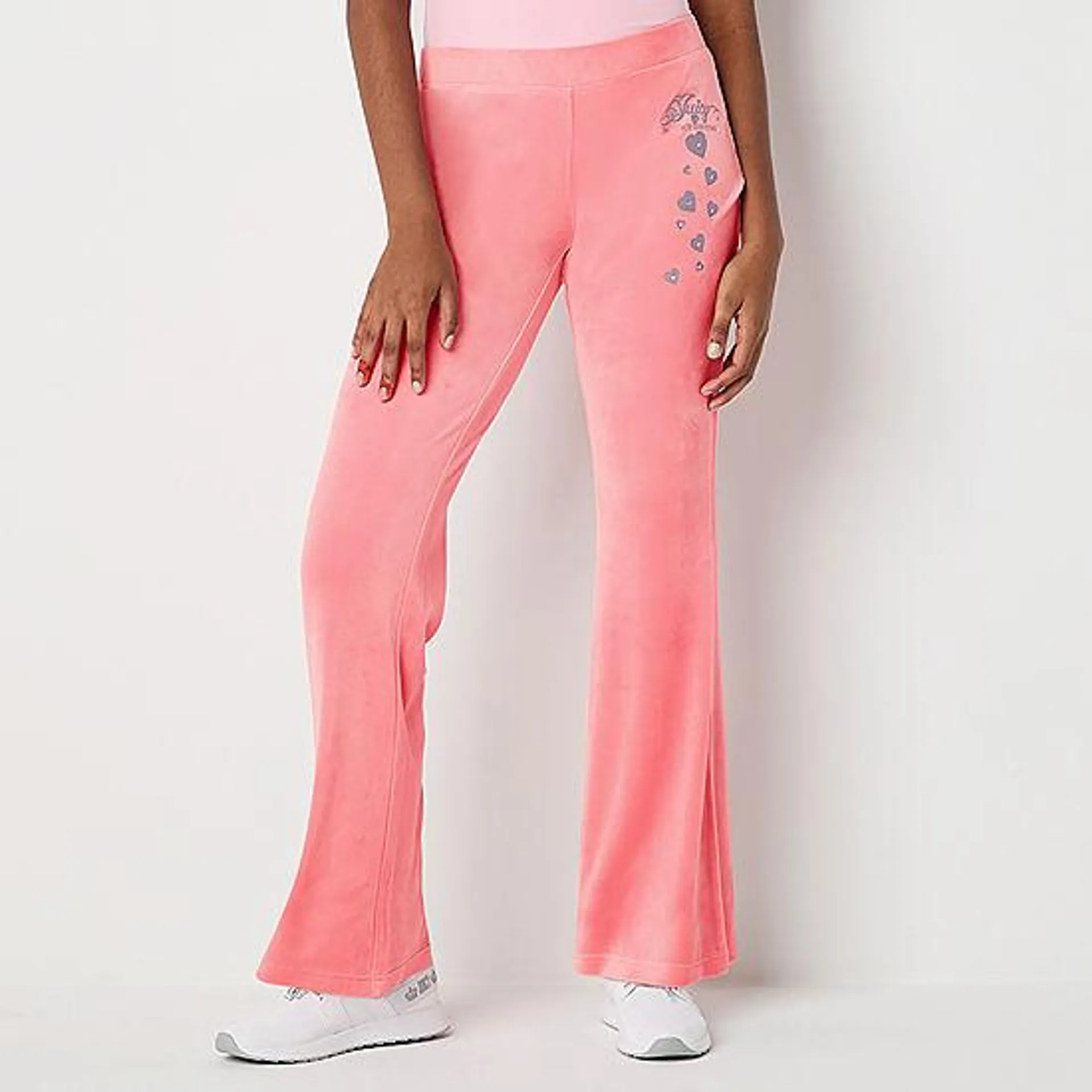 new! Juicy By Juicy Couture Womens Mid Rise Flare Track Pant-Juniors