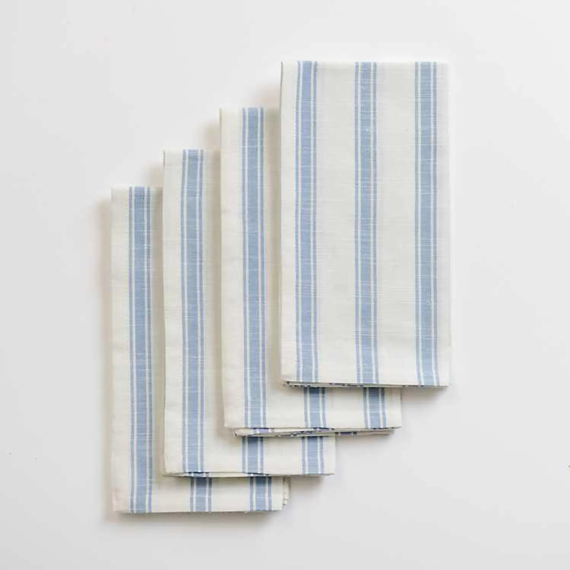 Chambray Wide Striped Napkins, Set of 4