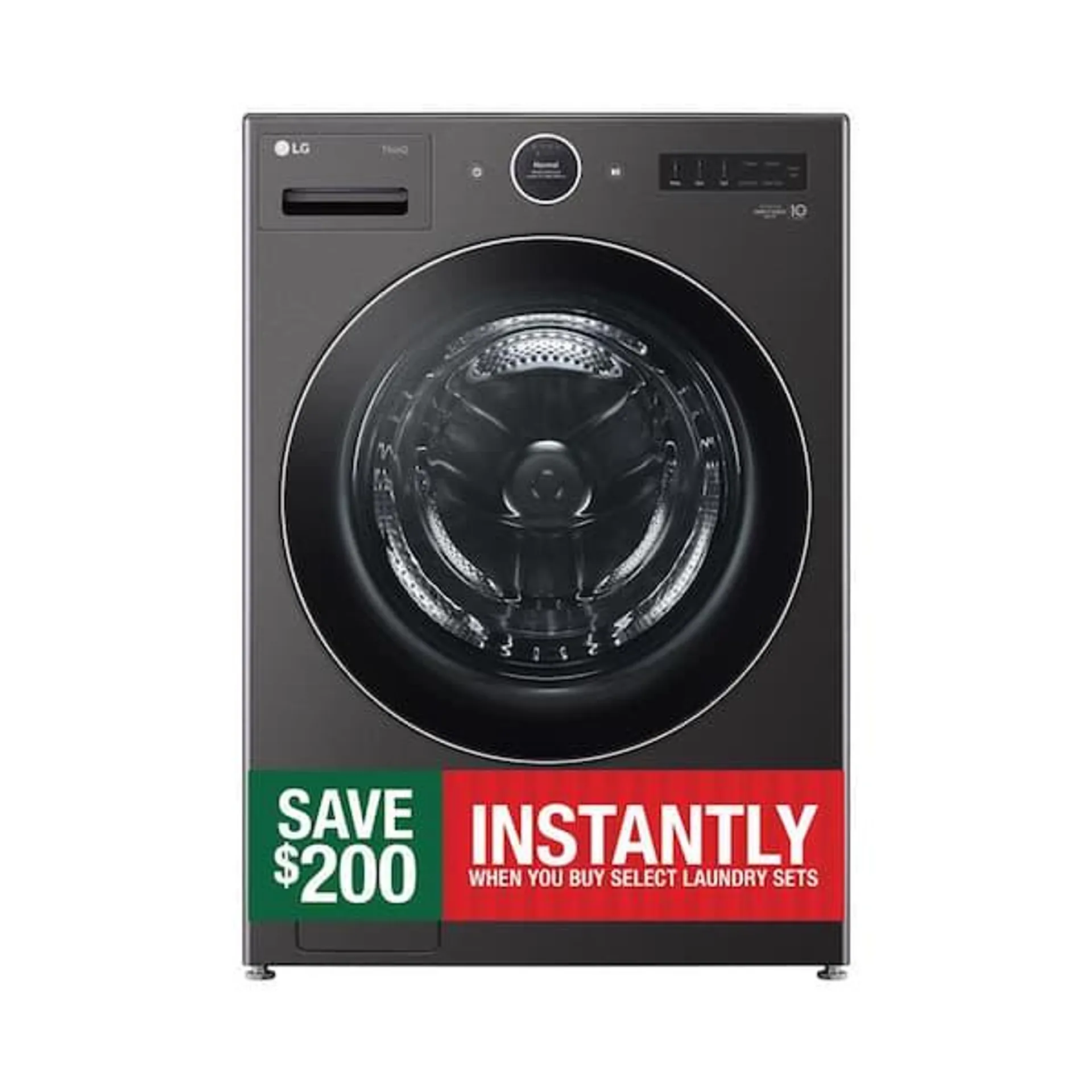 5.0 cu. ft. Stackable Smart Front Load Washer in Black Steel with ezDispense, AI Digital Dial, Steam and TurboWash360