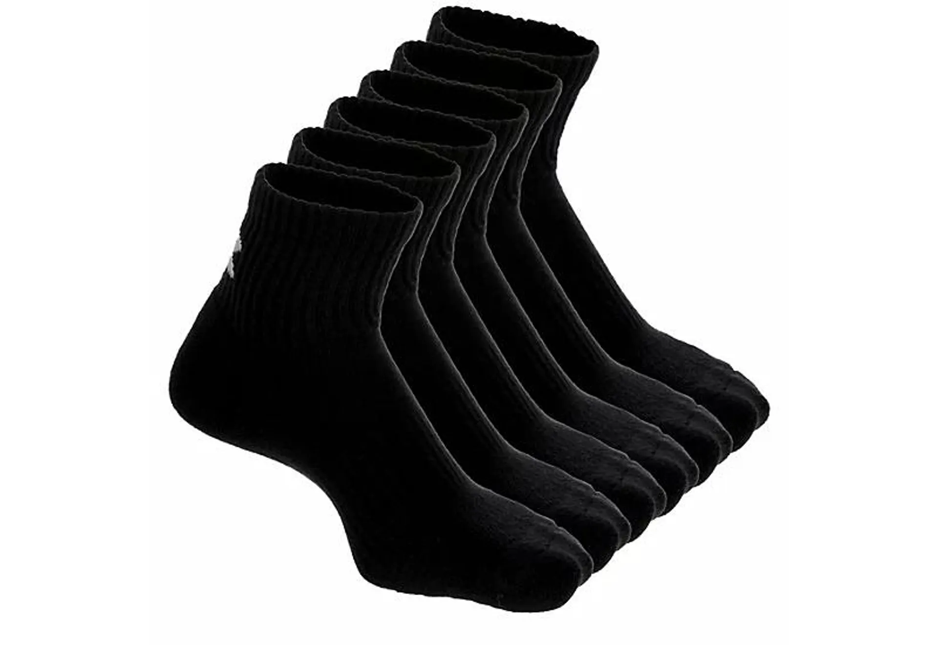 Under Armour Mens Training Cotton Quarter Sock 6 Pairs - Black