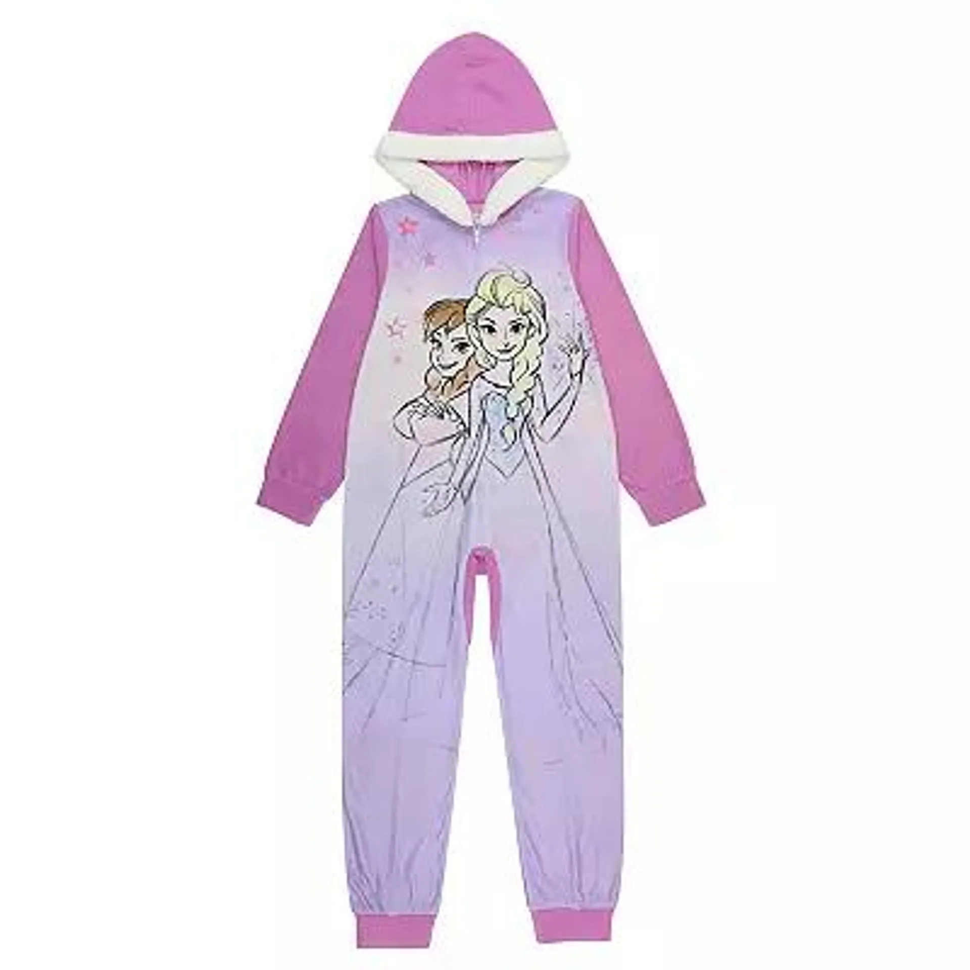 Girls 4-8 Frozen Elsa and Anna One-Piece Pajamas