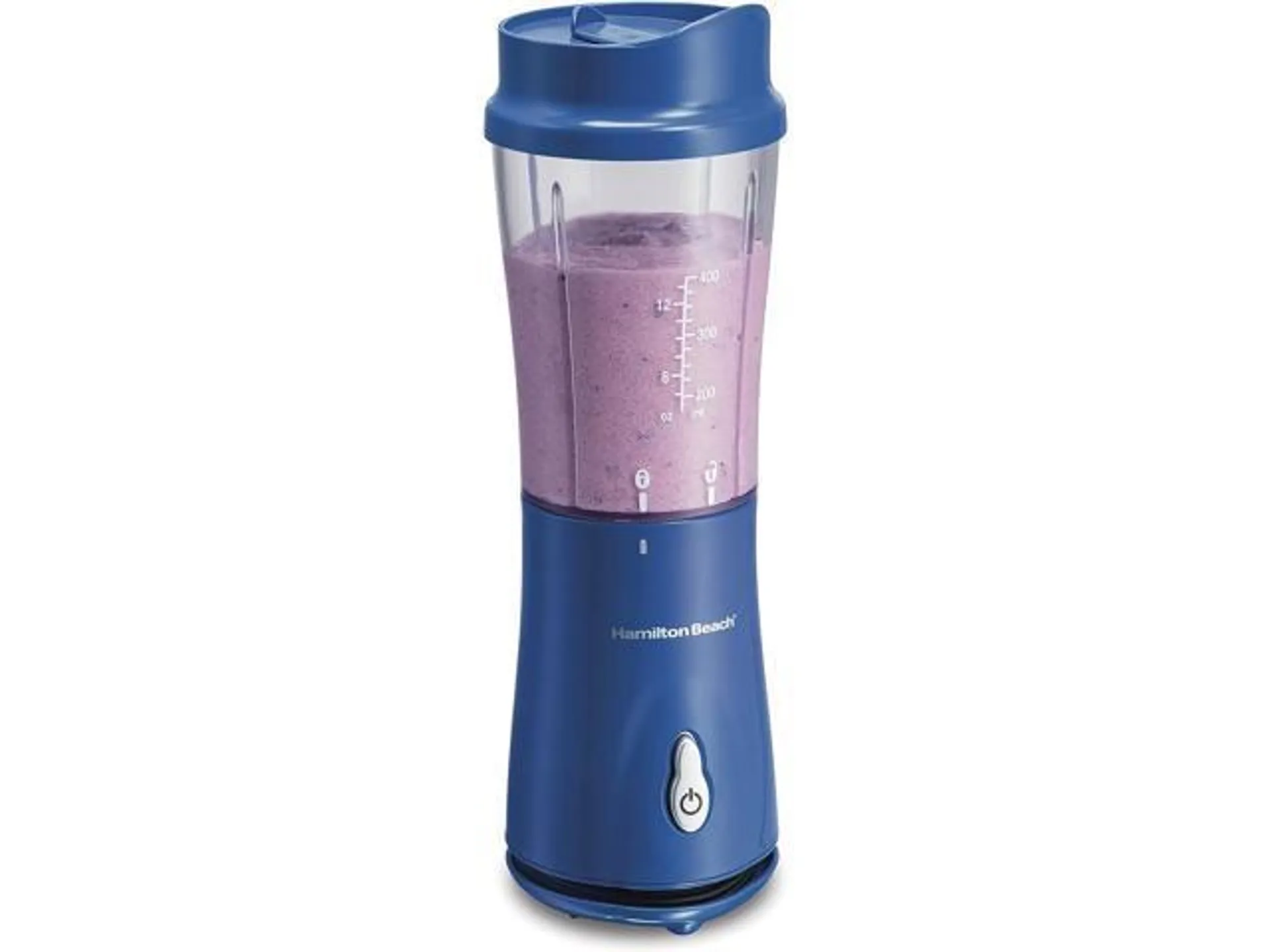 Hamilton Beach Portable Blender for Shakes and Smoothies with 14 Oz BPA Free Travel Cup and Lid, Durable Stainless Steel Blades for Powerful Blending Performance, Blue (51132)